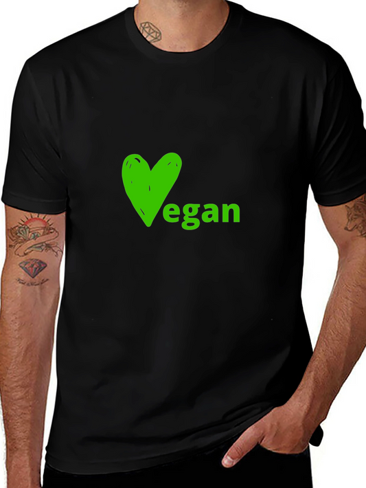 Vegan Heart Graphic Tee - Soft Black Shirt