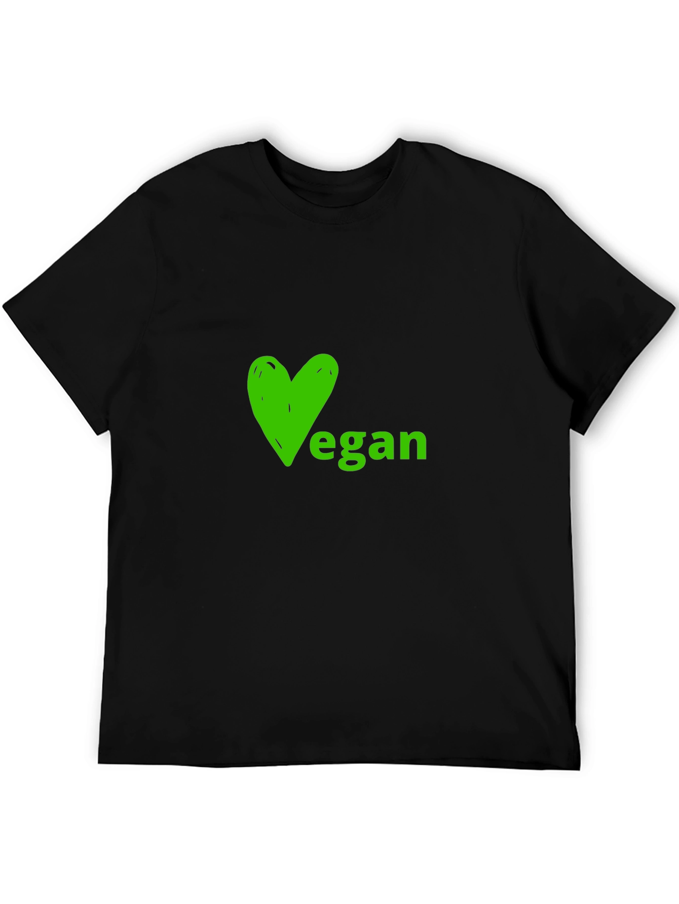 Vegan Heart Graphic Tee - Soft Black Shirt