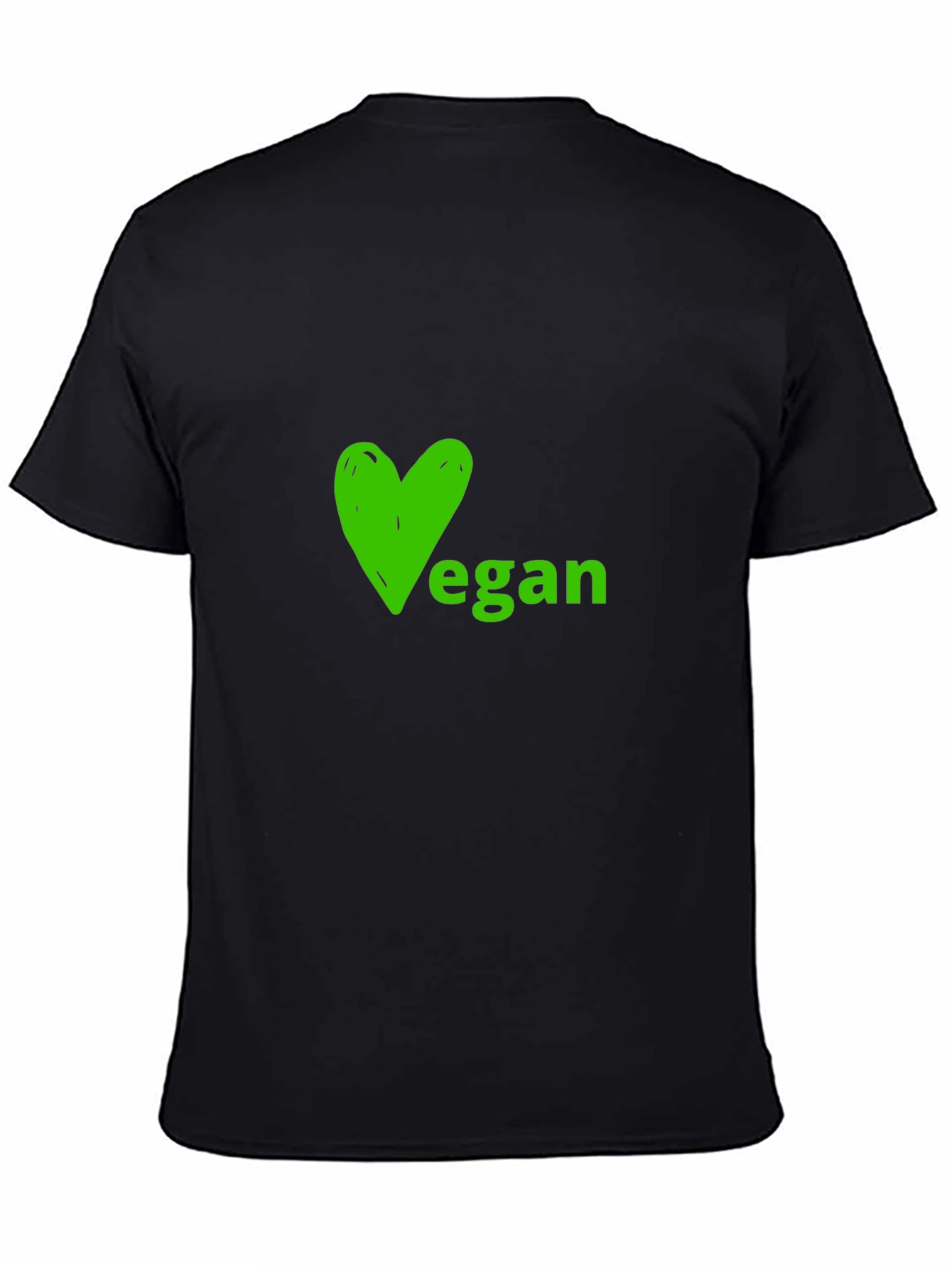 Vegan Heart Graphic Tee - Soft Black Shirt