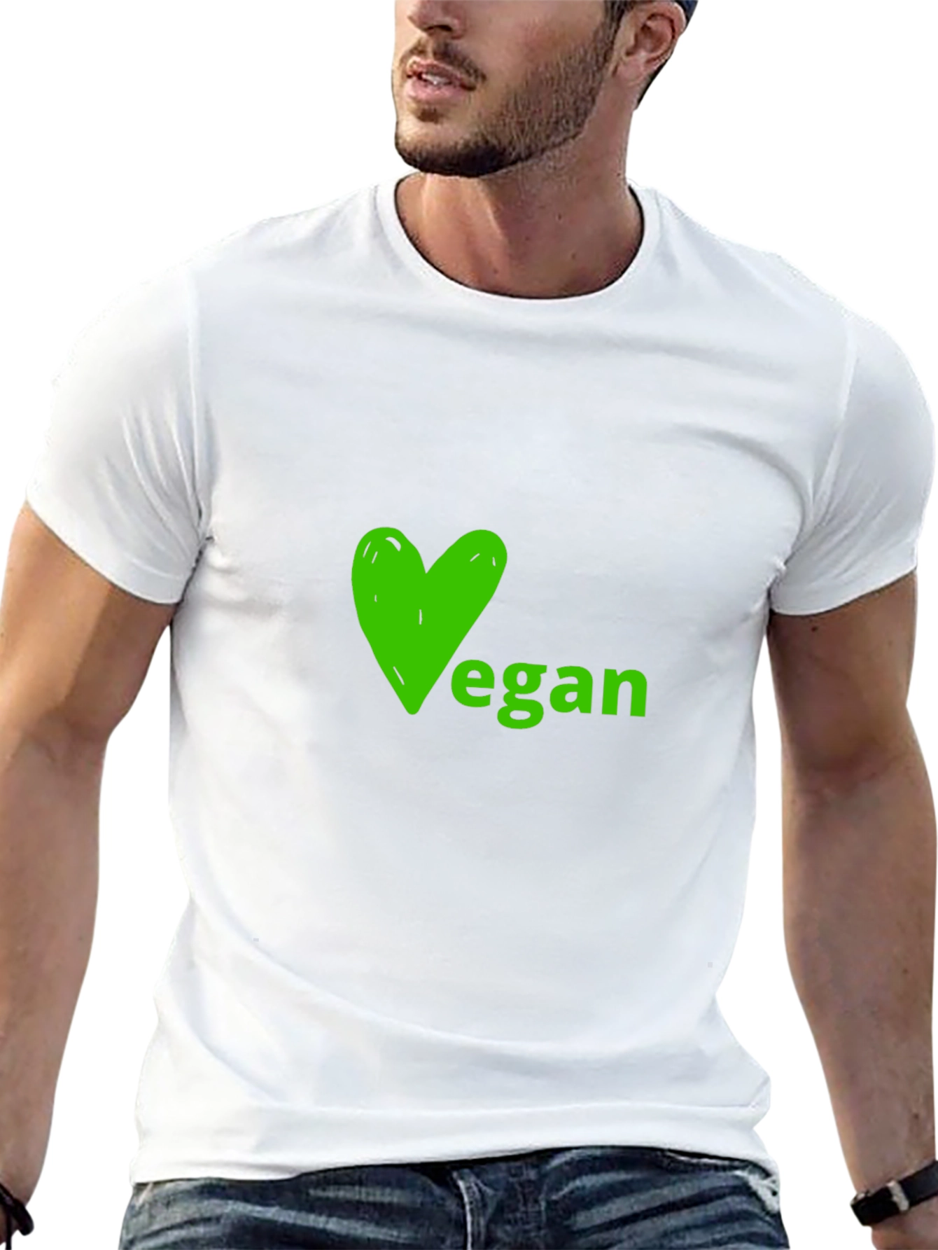 Vegan Heart Graphic Tee - Soft Black Shirt
