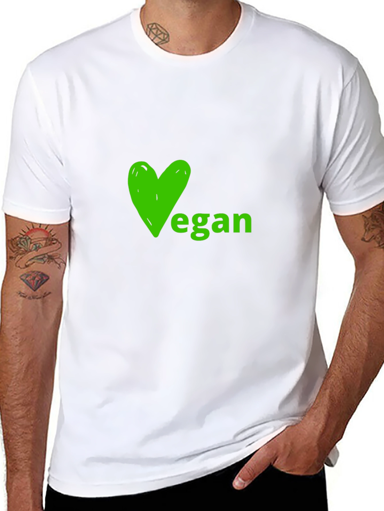 Vegan Heart Graphic Tee - Soft Black Shirt