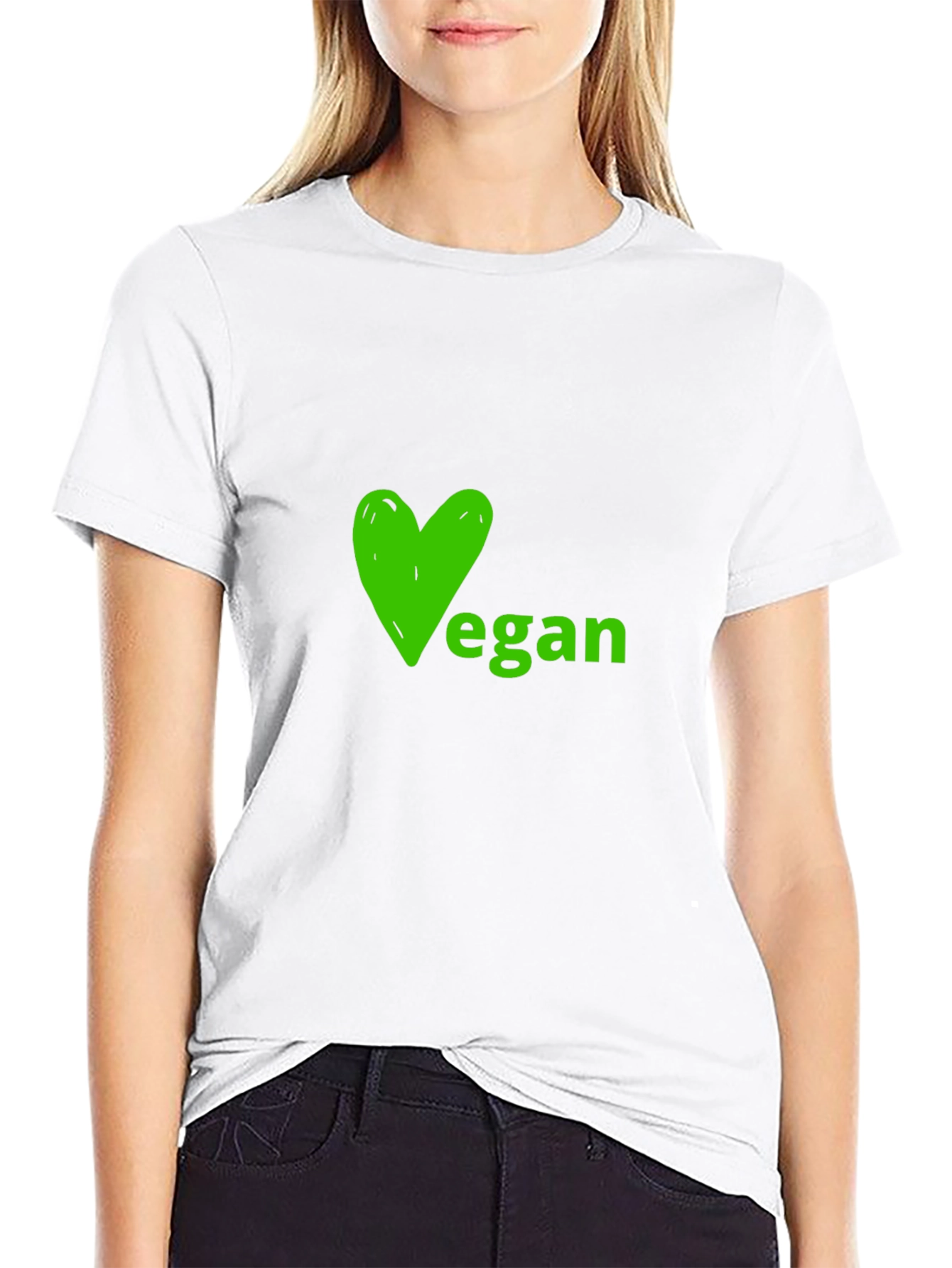 Vegan Heart Graphic Tee - Soft Black Shirt