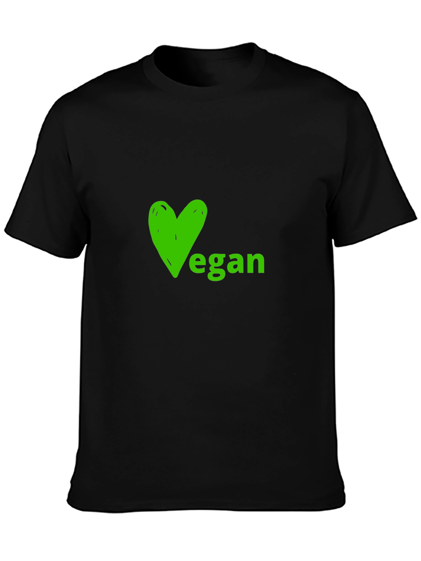 Vegan Heart Graphic Tee - Soft Black Shirt