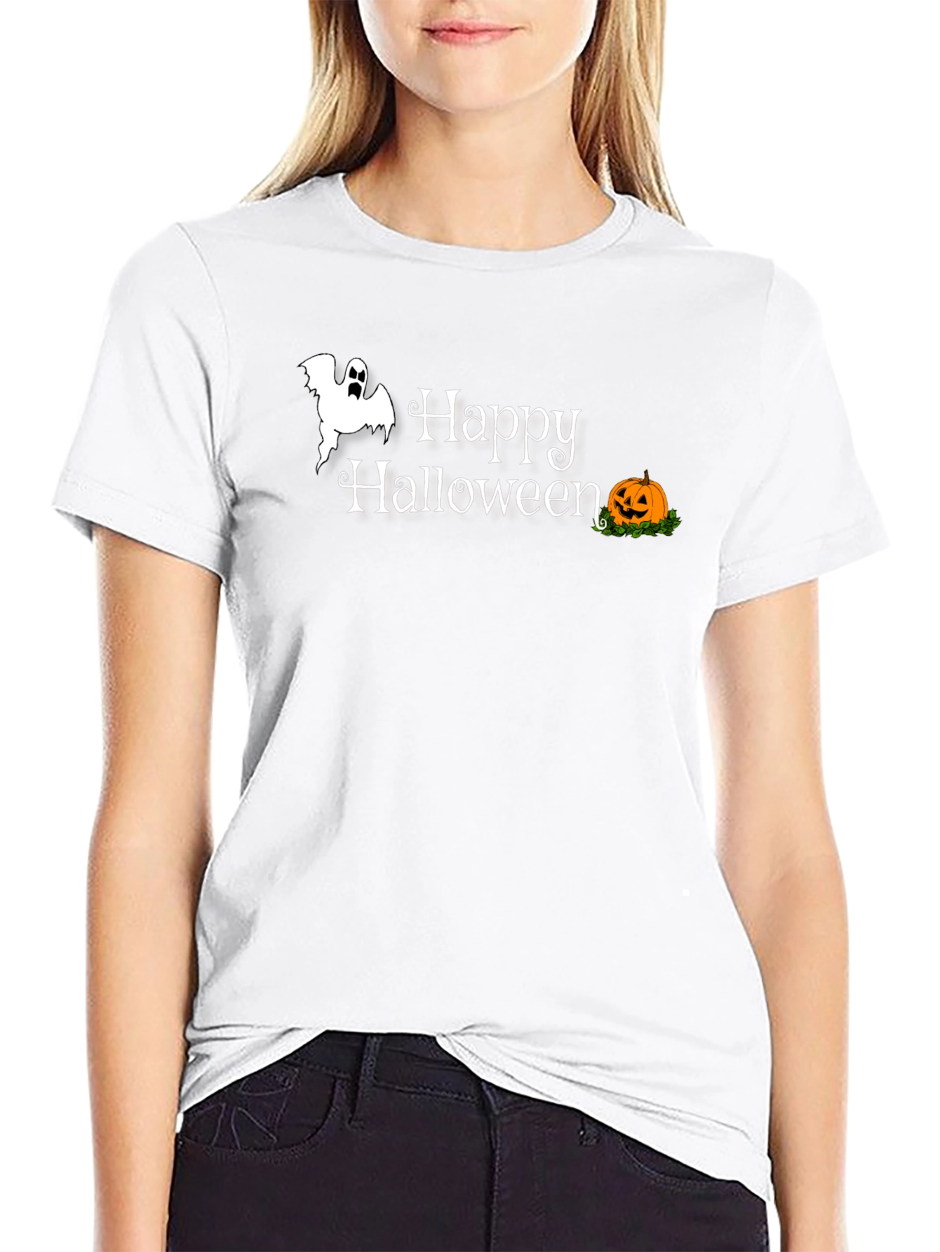 Happy Halloween Graphic Tee - Black