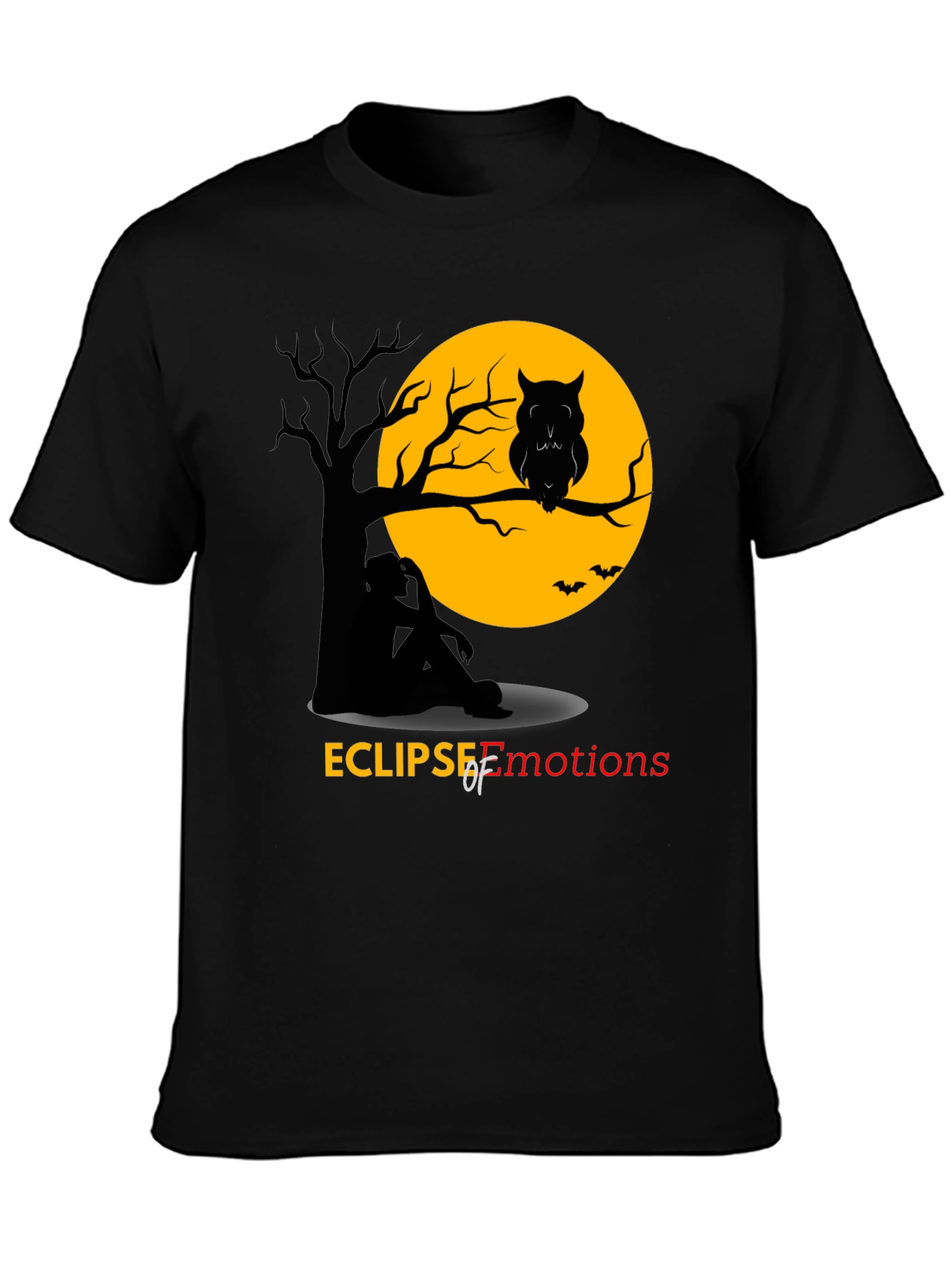 Eclipse of Emotions T-Shirt - Spooky Owl Design