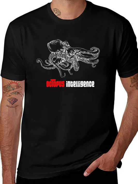 Octopus Intelligence Graphic Black T-Shirt