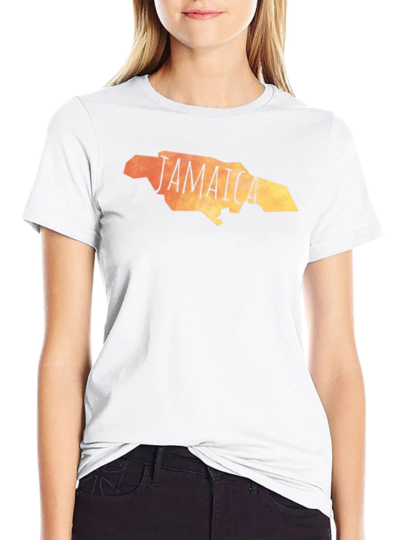 Jamaica Map Graphic T-Shirt - Black