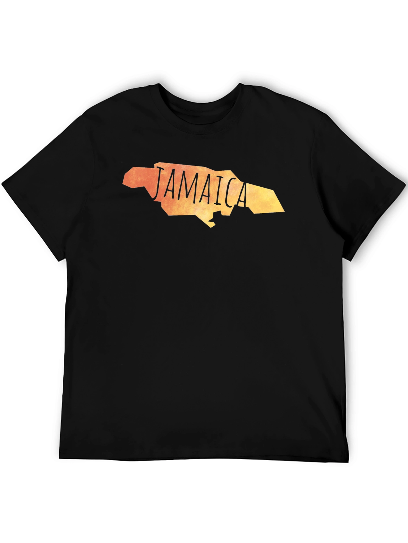 Jamaica Map Graphic T-Shirt - Black
