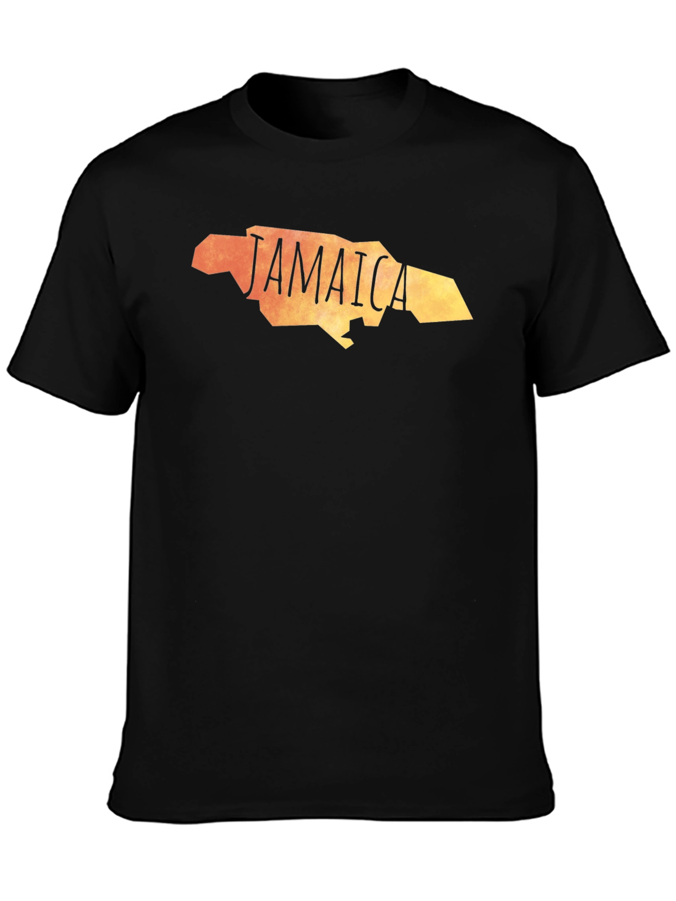 Jamaica Map Graphic T-Shirt - Black