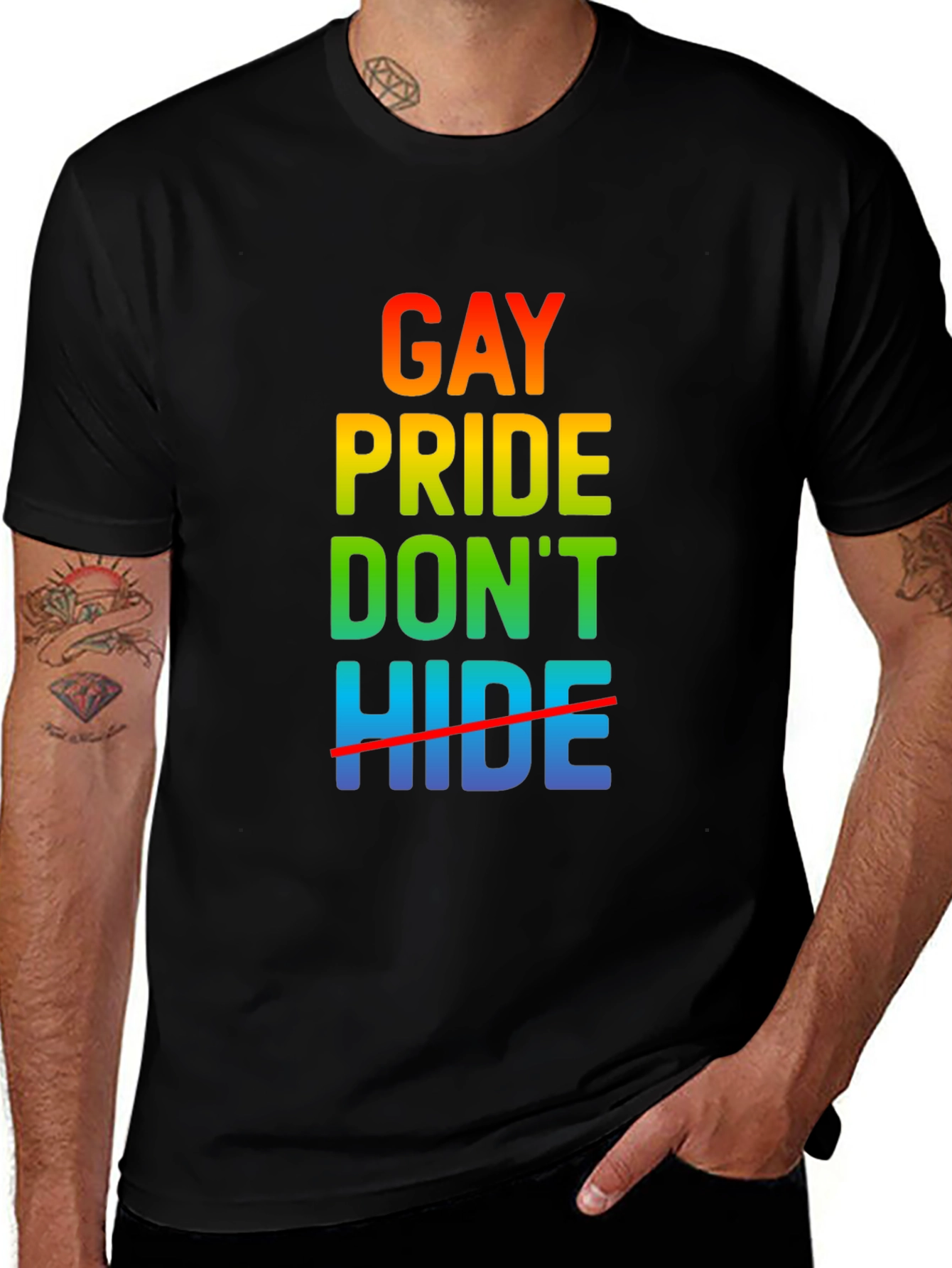 Gay Pride Dont Hide Graphic Tee