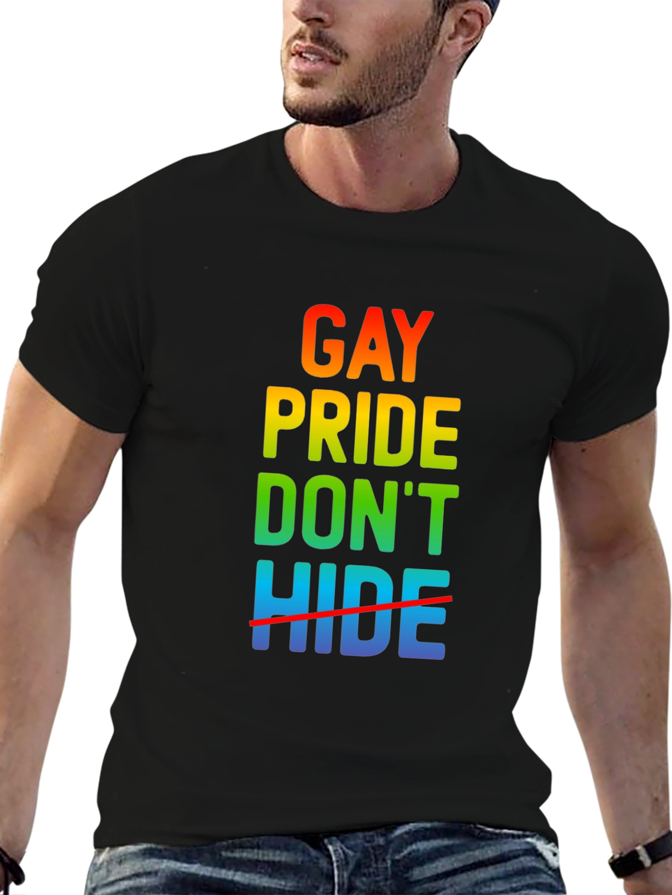Gay Pride Dont Hide Graphic Tee
