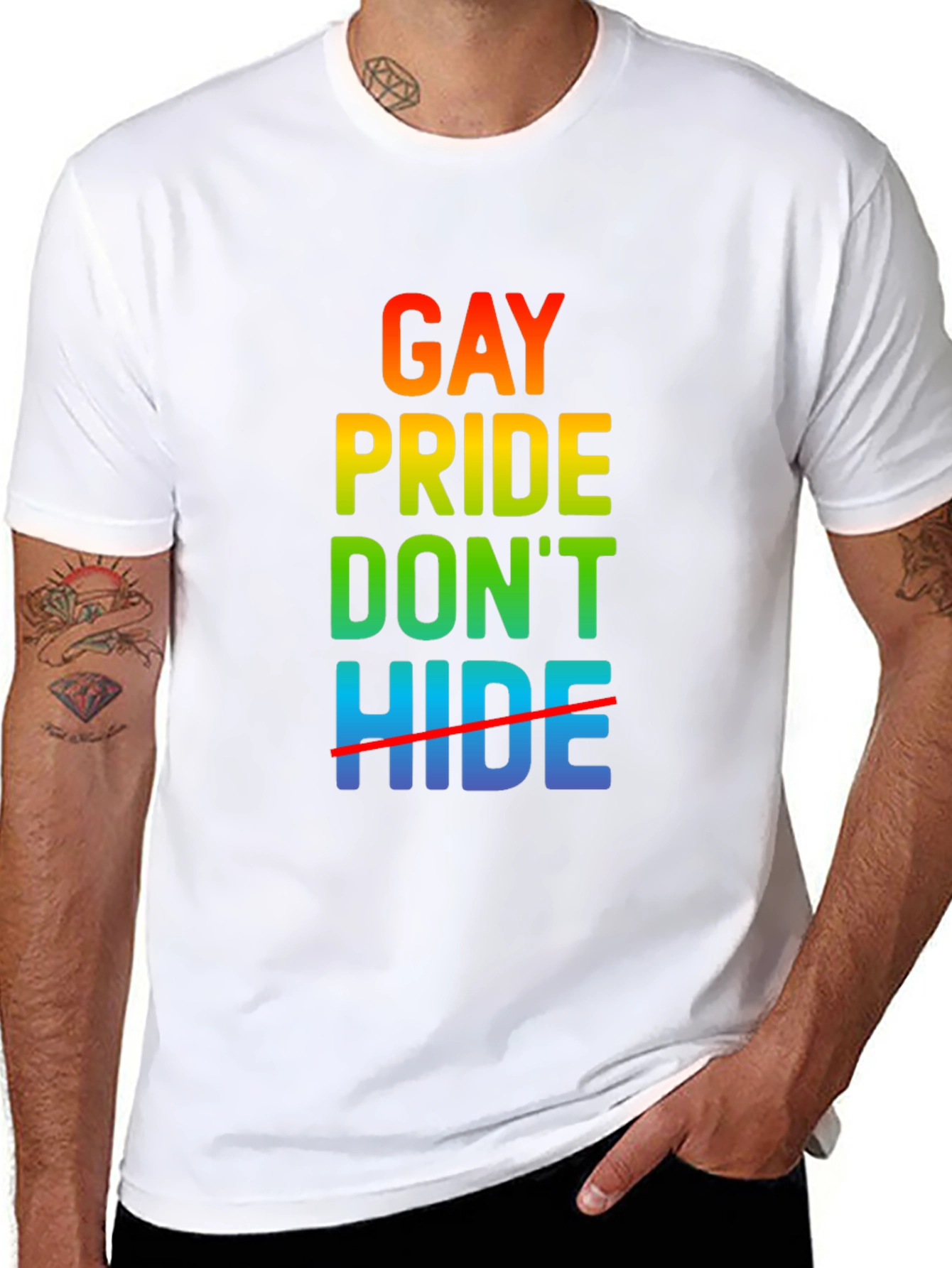 Gay Pride Dont Hide Graphic Tee