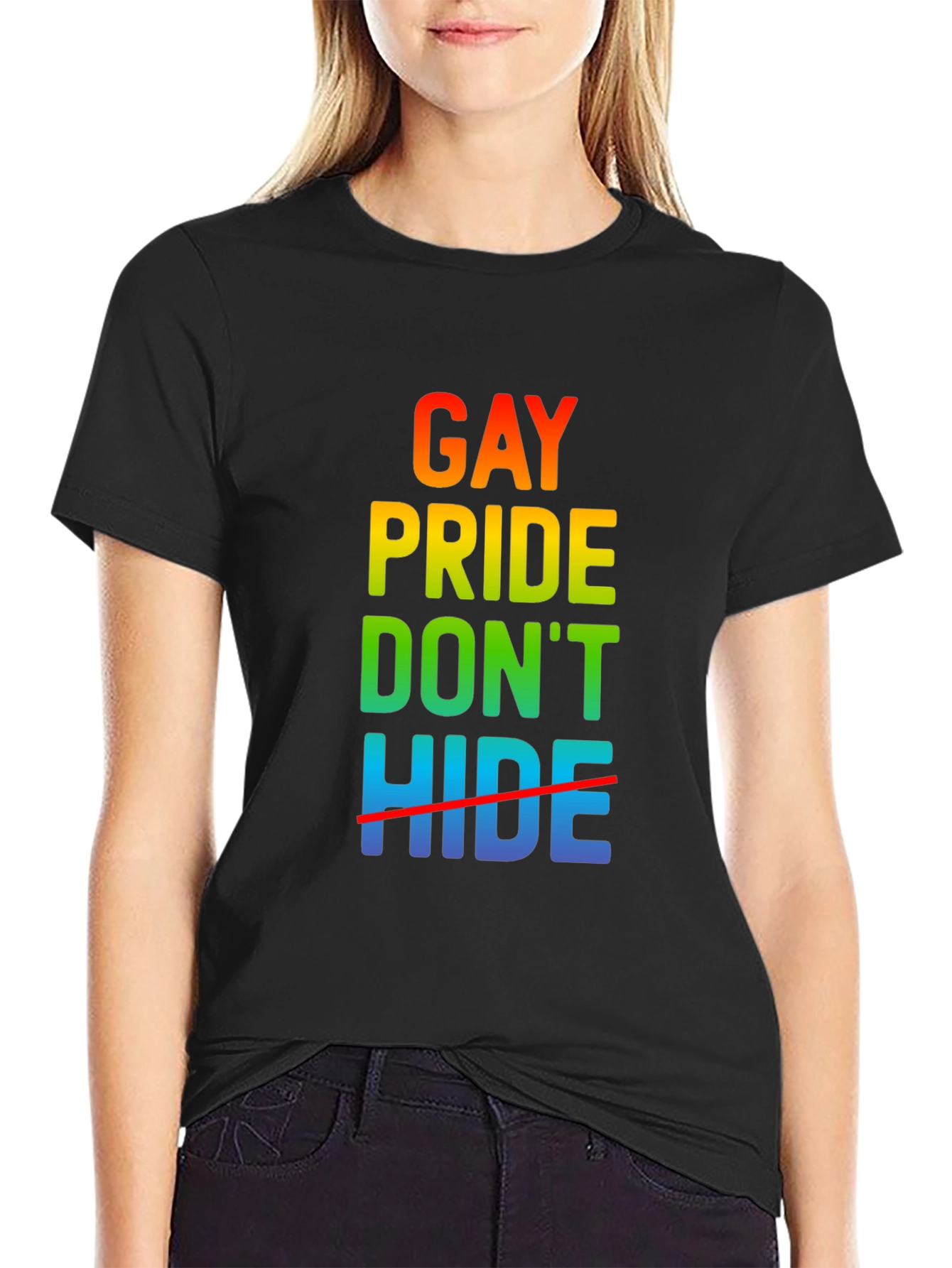 Gay Pride Dont Hide Graphic Tee