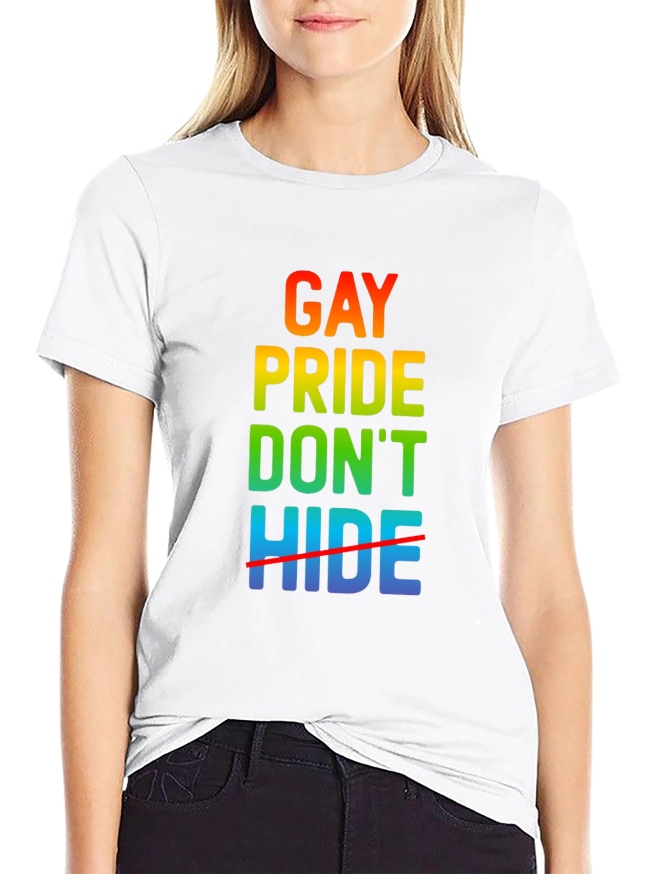 Gay Pride Dont Hide Graphic Tee