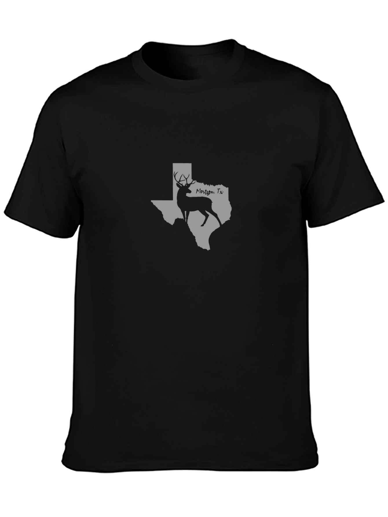 Mens Black Texas Deer Graphic Tee