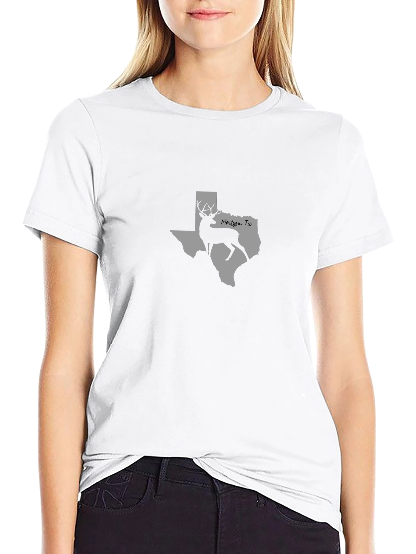 Mens Black Texas Deer Graphic Tee
