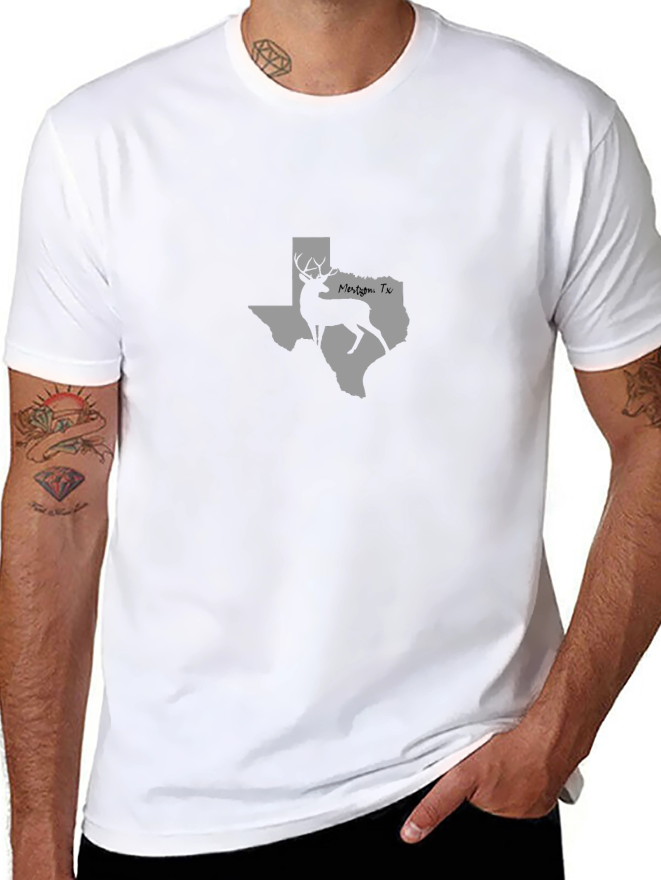 Mens Black Texas Deer Graphic Tee