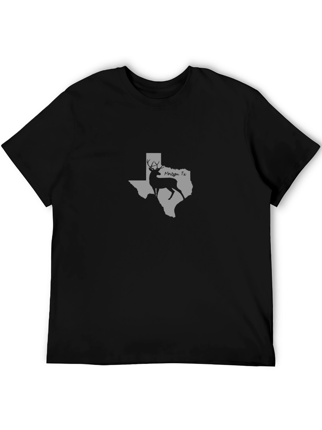 Mens Black Texas Deer Graphic Tee