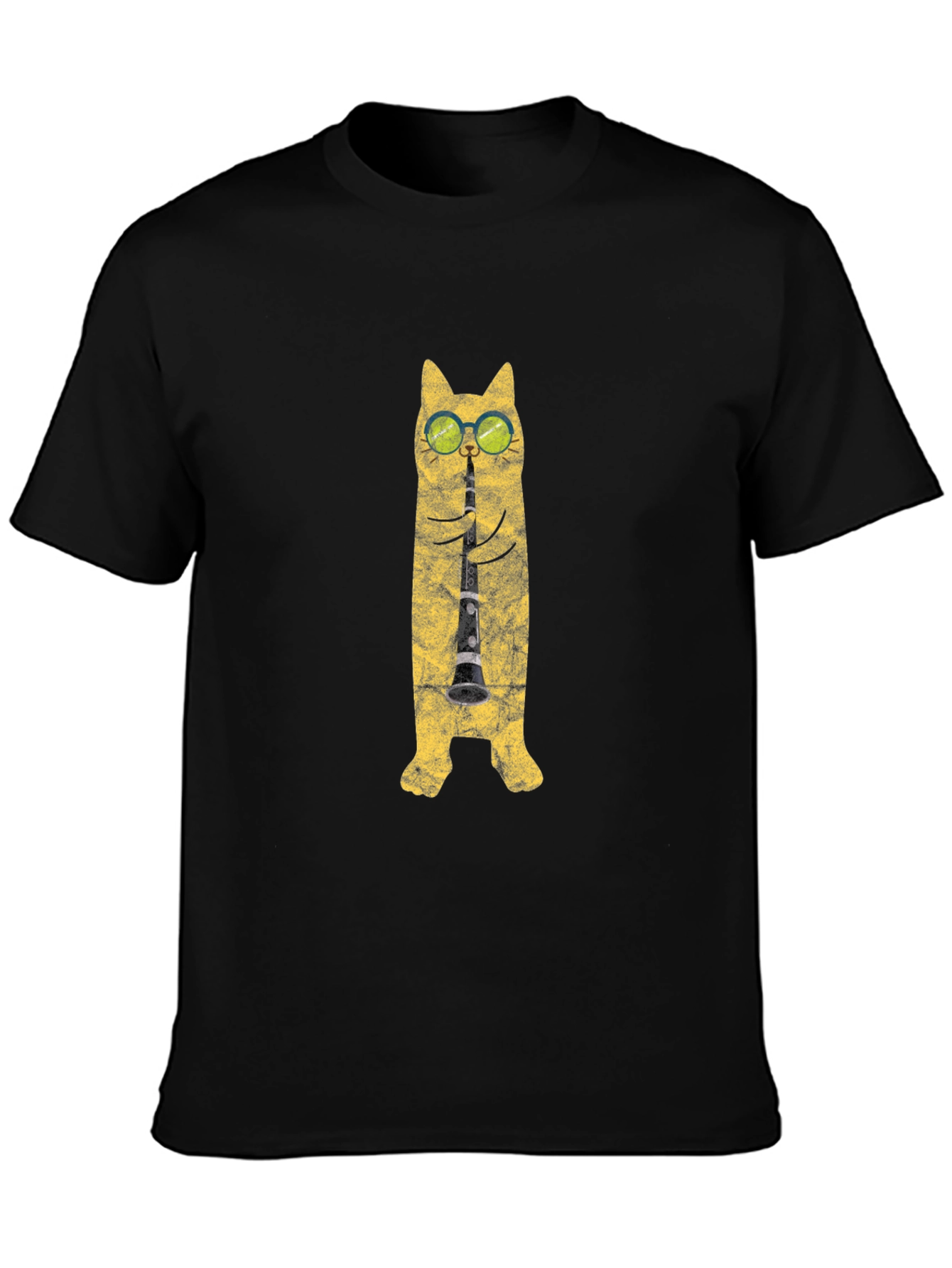 Cool Cat Clarinet Player Graphic T-Shirt