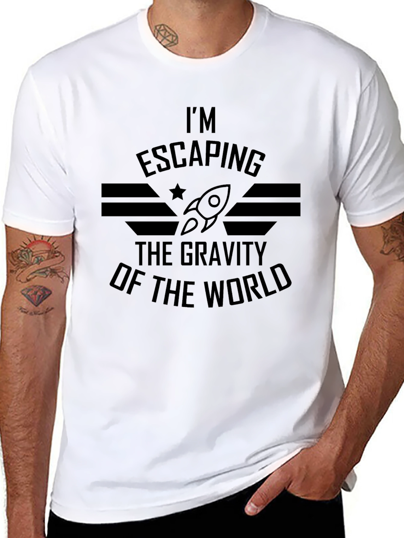 Escaping Gravity T-Shirt - Mens Black Graphic Tee