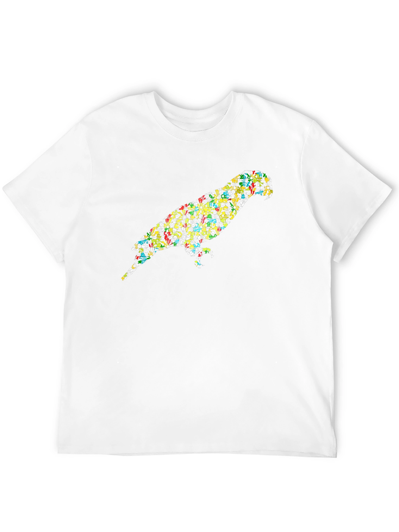 Parrot Print Black T-Shirt - Unique Bird Design