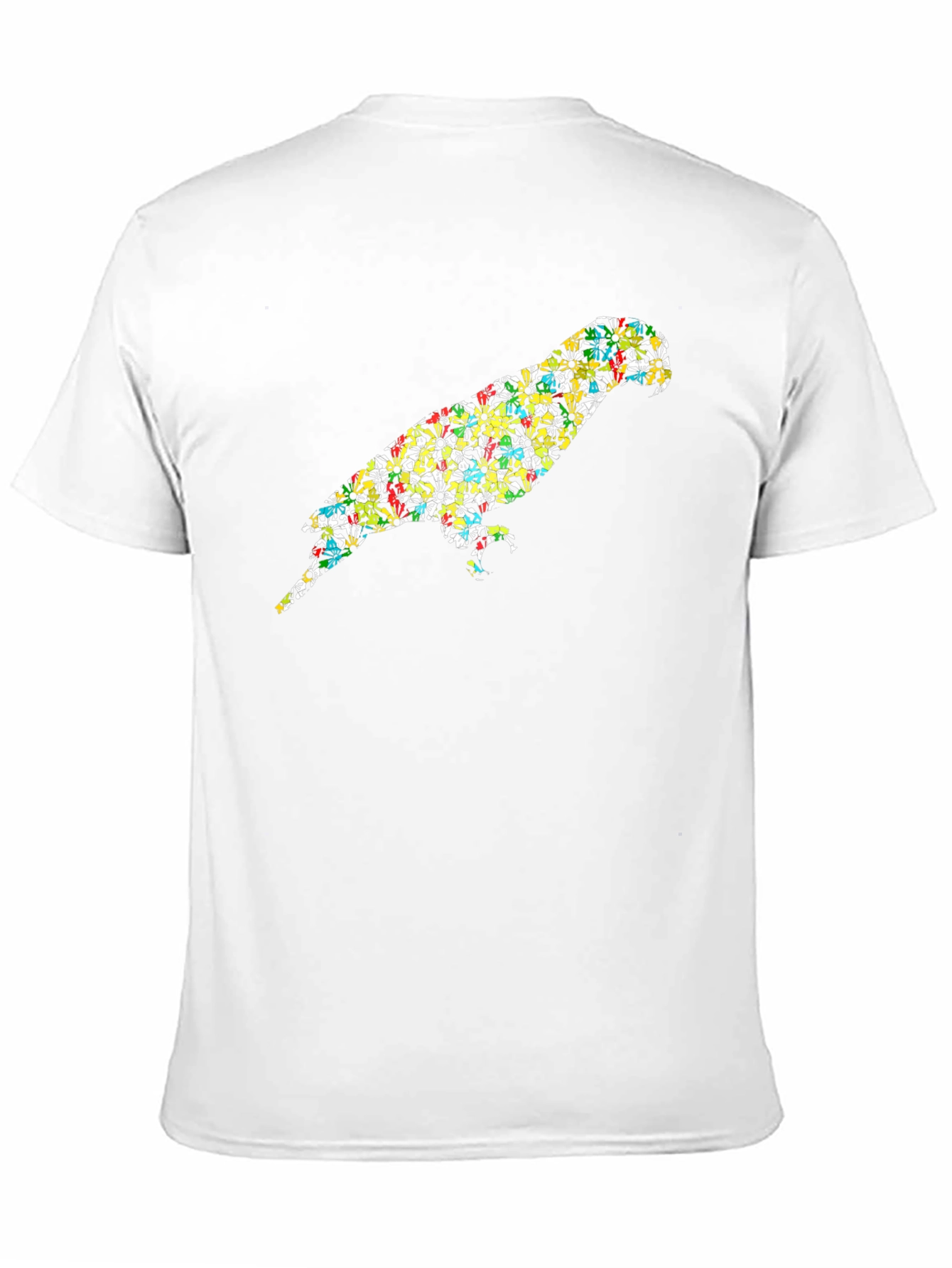 Parrot Print Black T-Shirt - Unique Bird Design