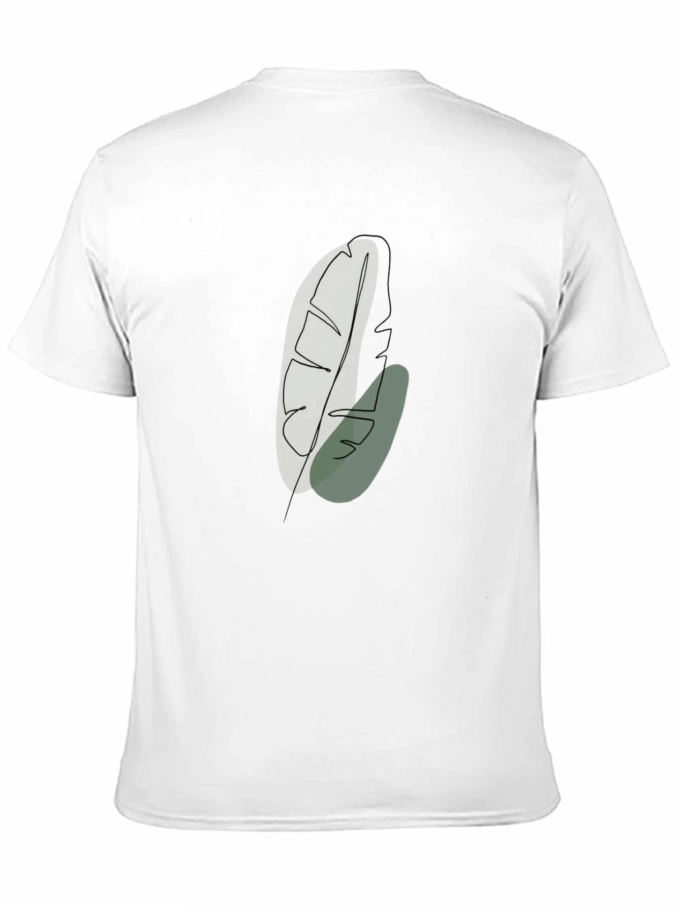 Minimalist Leaf Design Black T-Shirt