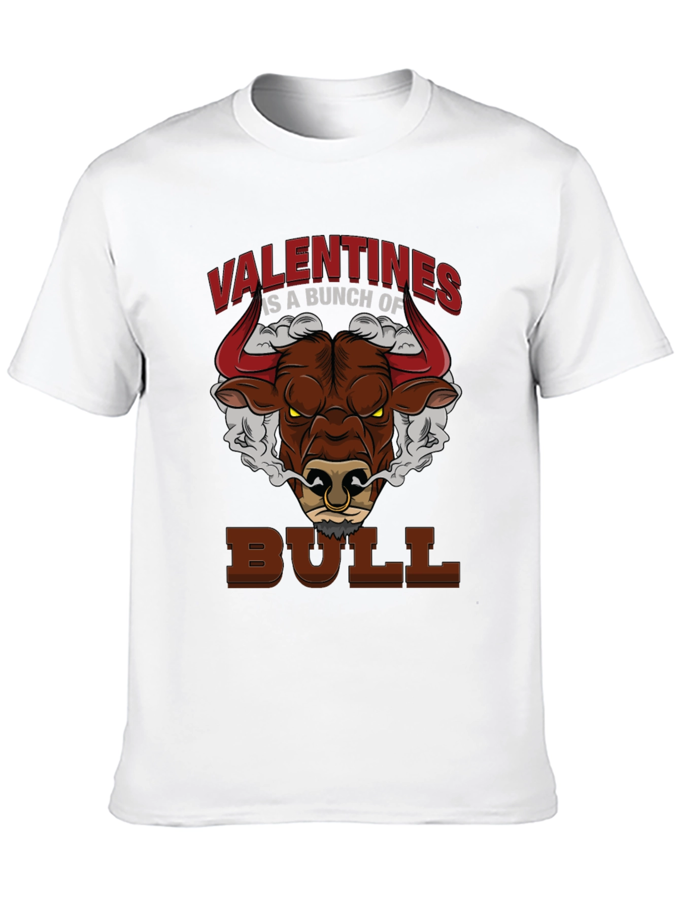 Valentines Bull Graphic T-Shirt - Funny Anti-Valentine Tee