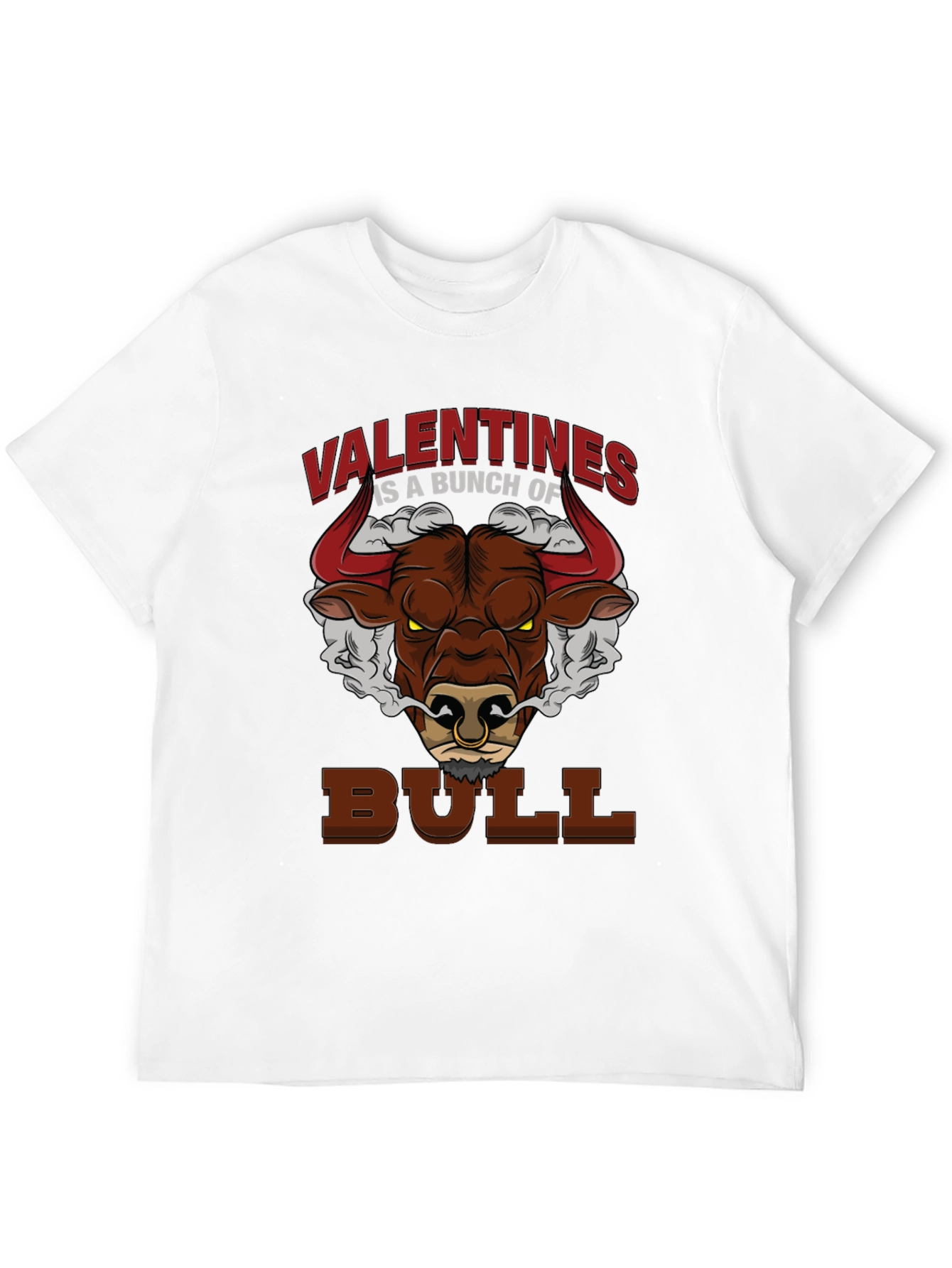 Valentines Bull Graphic T-Shirt - Funny Anti-Valentine Tee