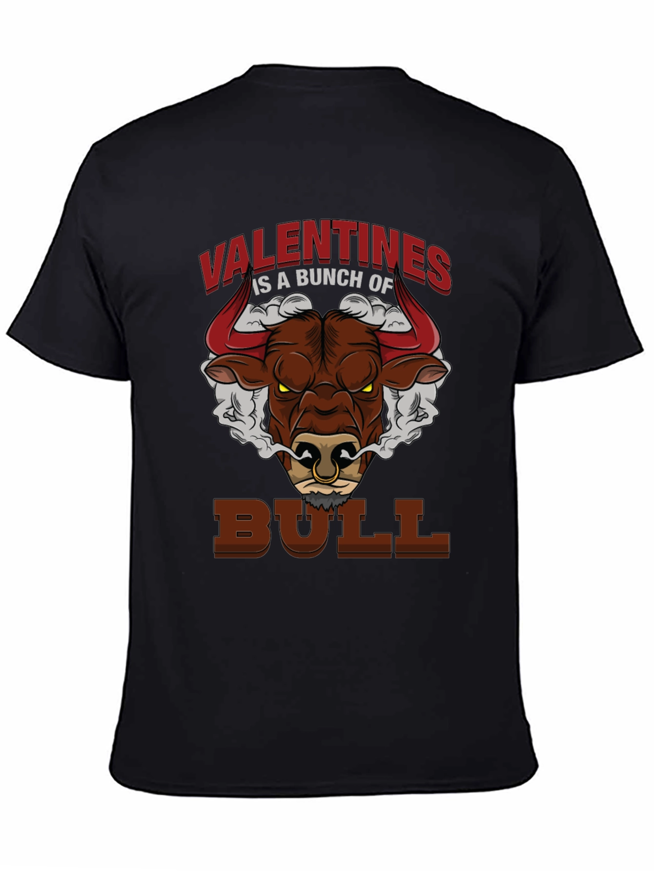 Valentines Bull Graphic T-Shirt - Funny Anti-Valentine Tee