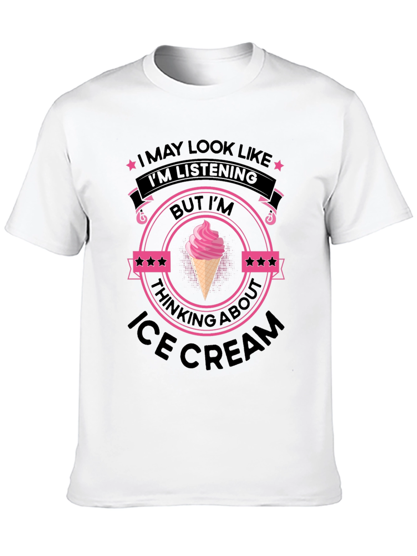Ice Cream Minded Black T-Shirt