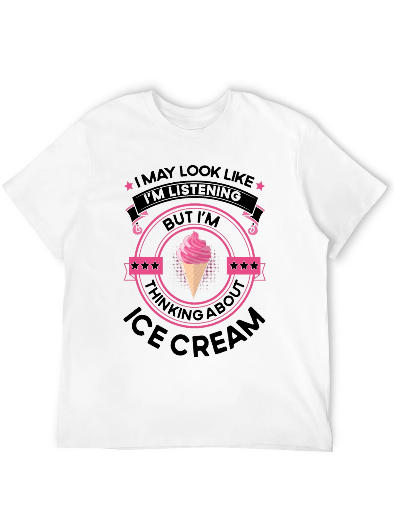 Ice Cream Minded Black T-Shirt