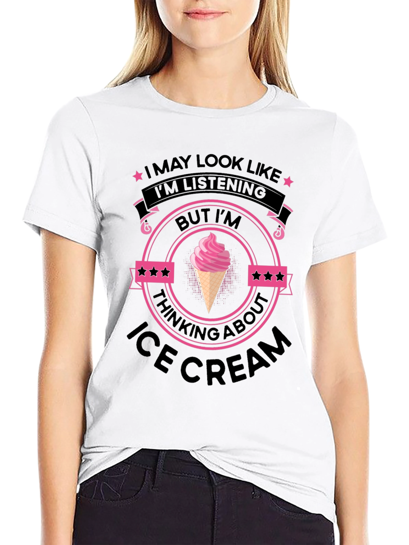 Ice Cream Minded Black T-Shirt