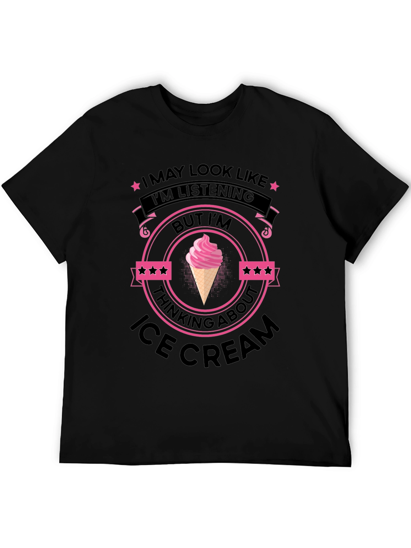 Ice Cream Minded Black T-Shirt