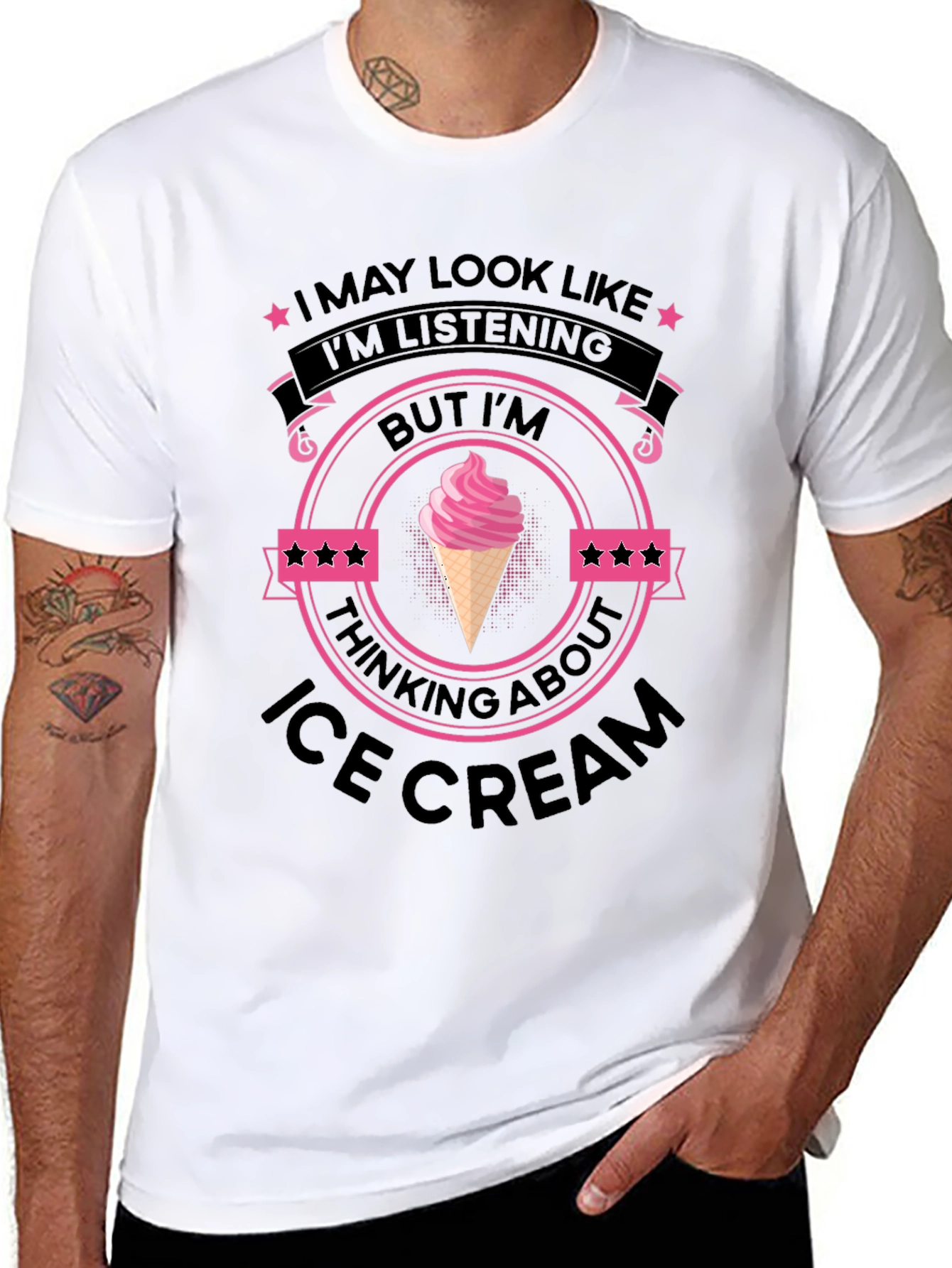 Ice Cream Minded Black T-Shirt