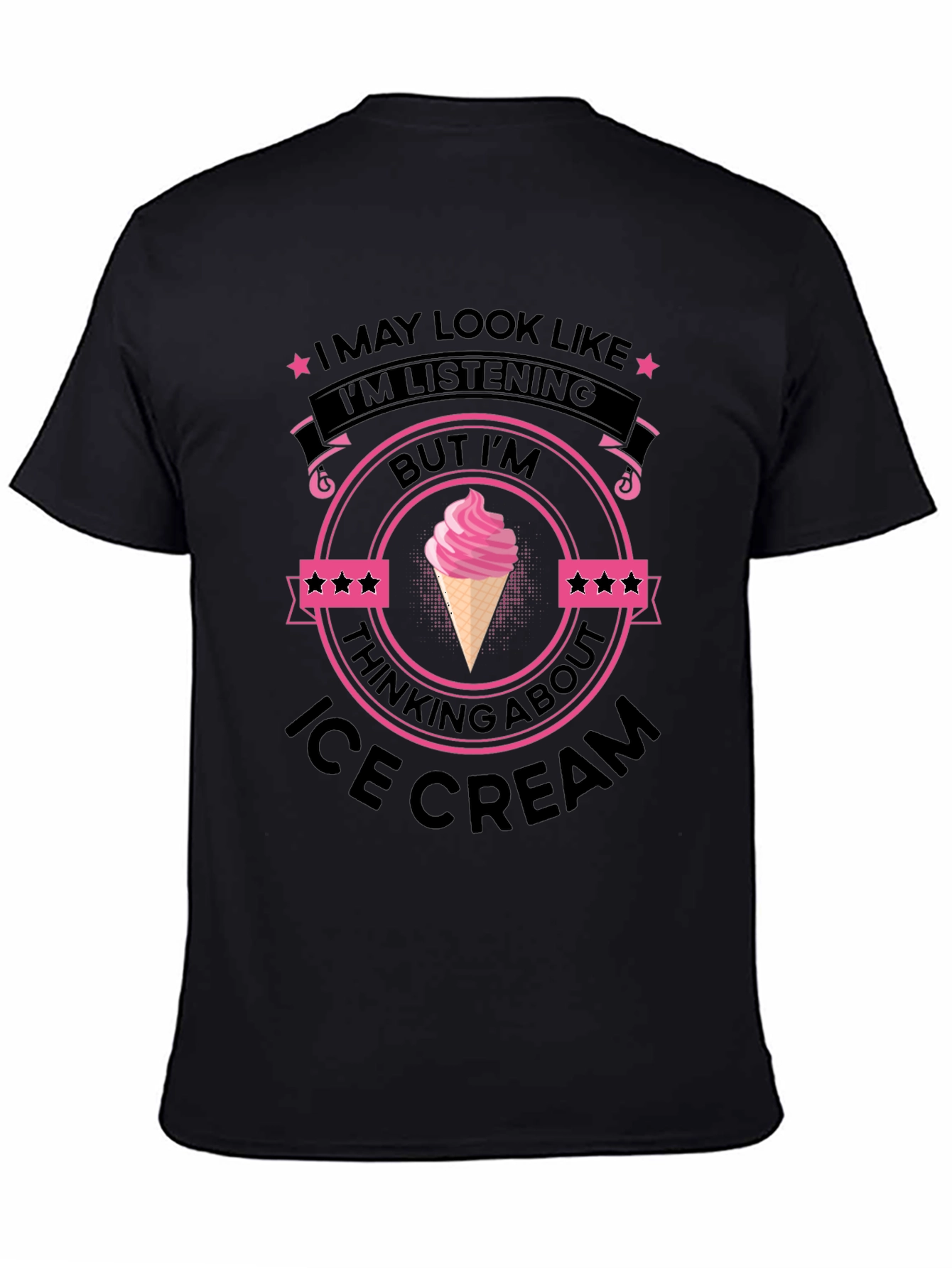 Ice Cream Minded Black T-Shirt