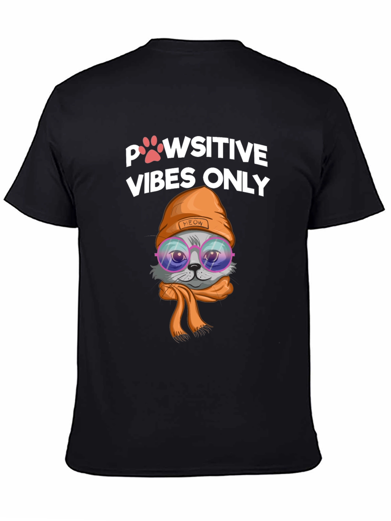 Pawsitive Vibes Cat Graphic Tee - Trendy Style!
