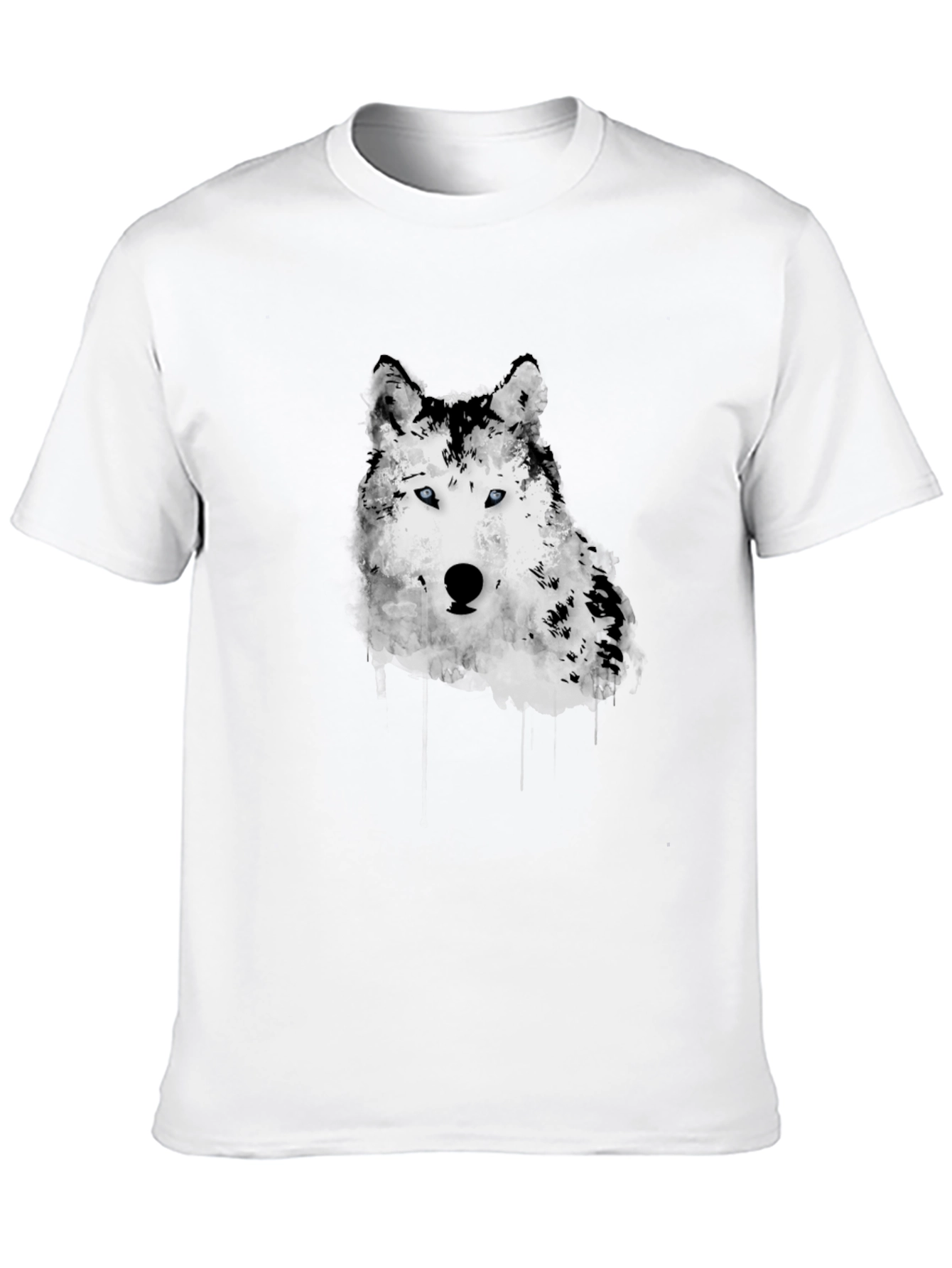 Wolf Graphic Print Mens Black T-Shirt