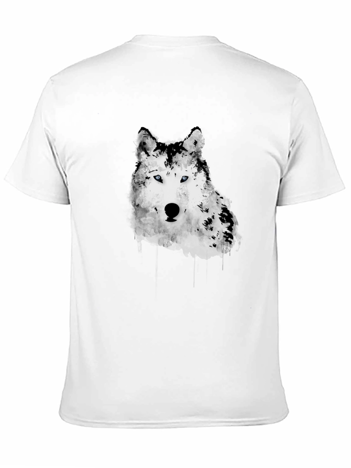 Wolf Graphic Print Mens Black T-Shirt
