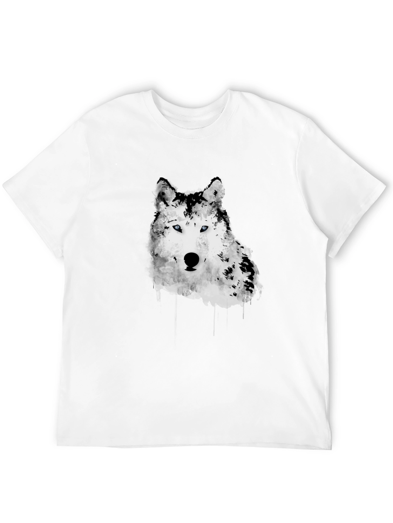 Wolf Graphic Print Mens Black T-Shirt