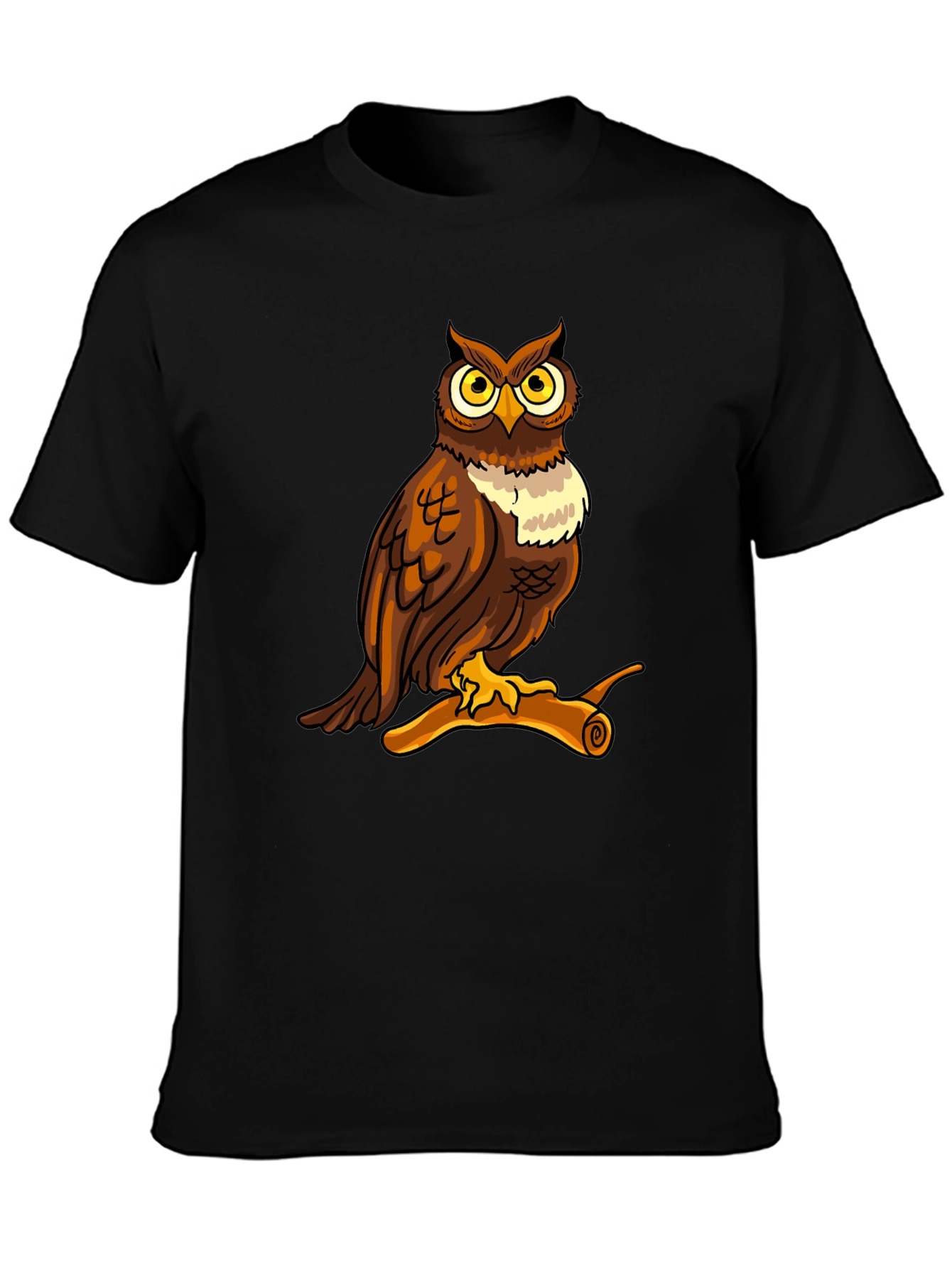 Owl Graphic Print Crew Neck T-Shirt