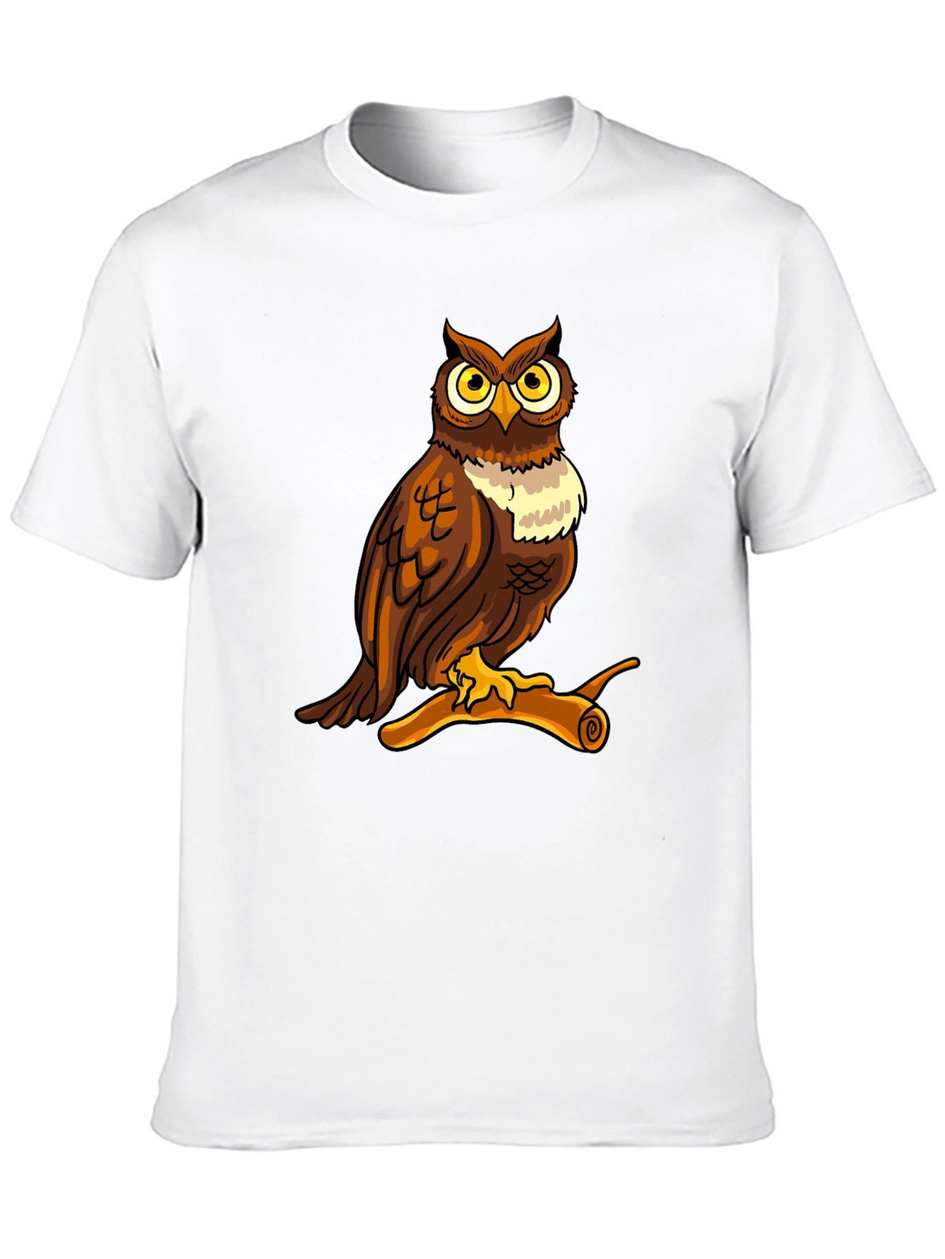 Owl Graphic Print Crew Neck T-Shirt