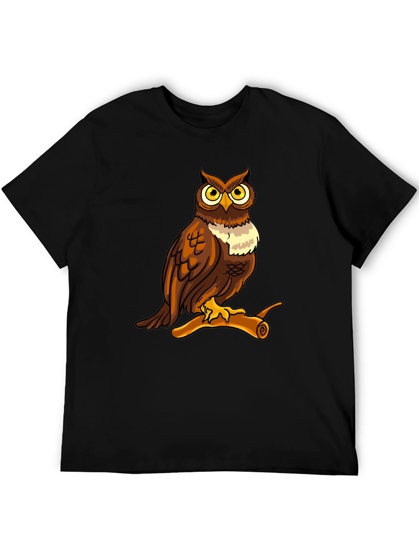 Owl Graphic Print Crew Neck T-Shirt