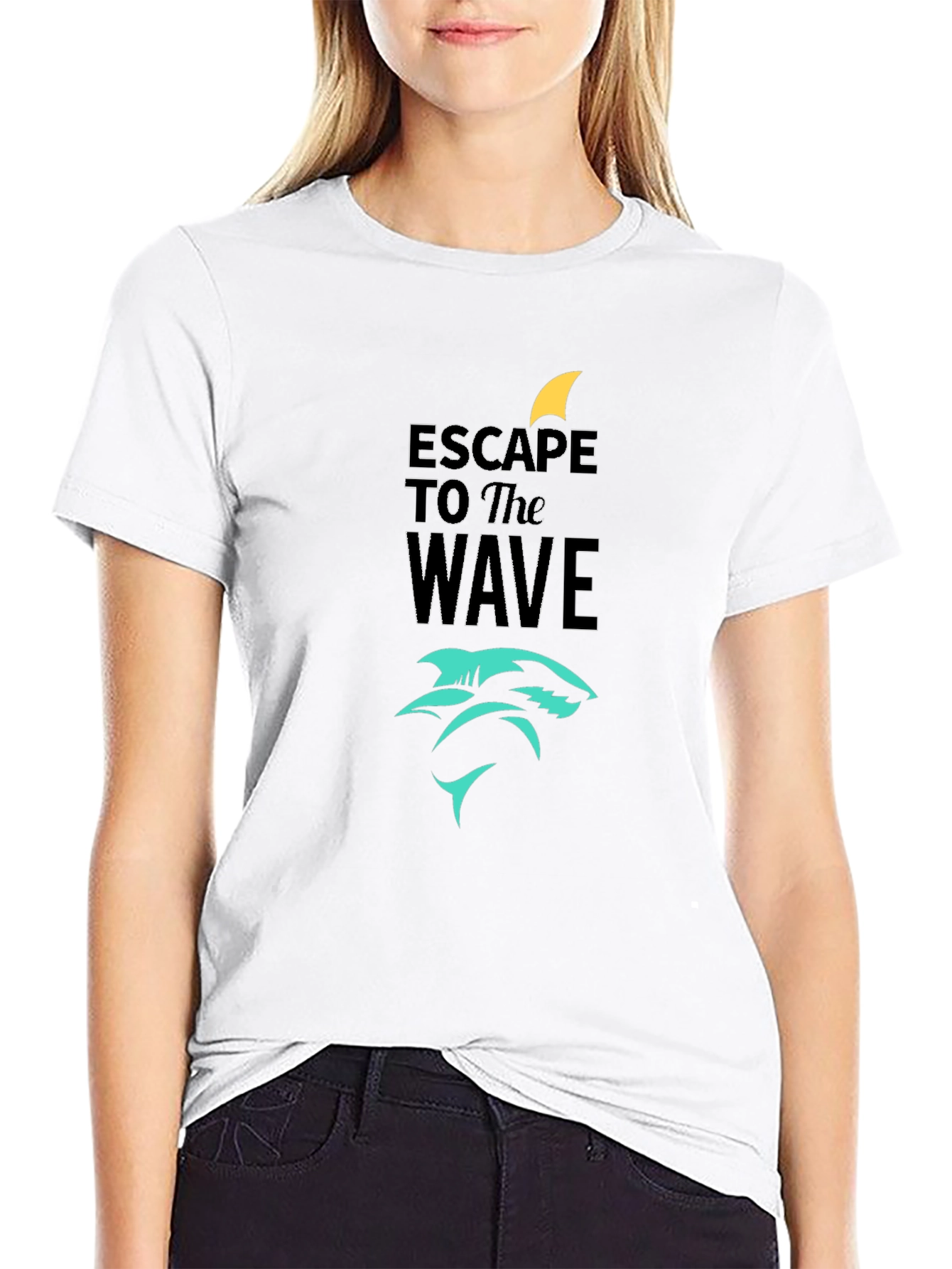 Escape to the Wave Black Graphic Tee