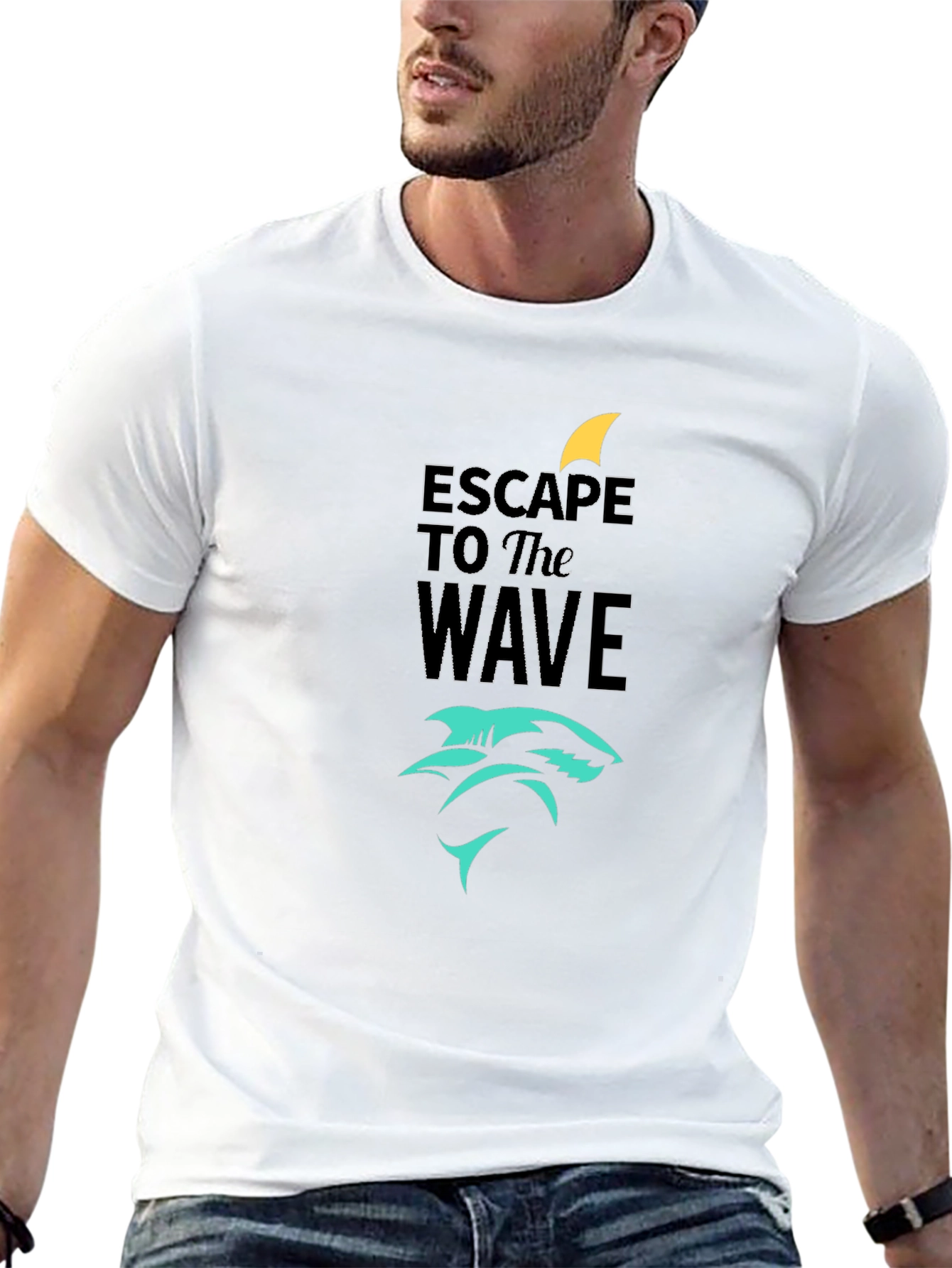 Escape to the Wave Black Graphic Tee