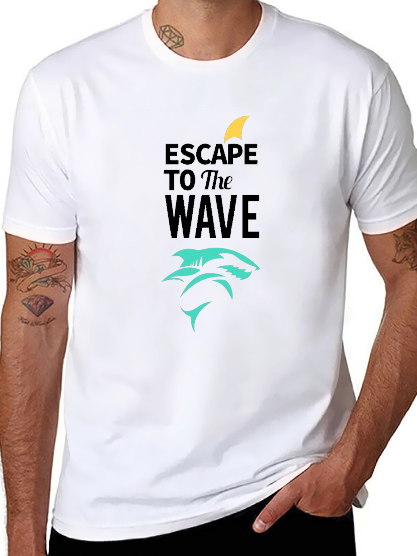 Escape to the Wave Black Graphic Tee