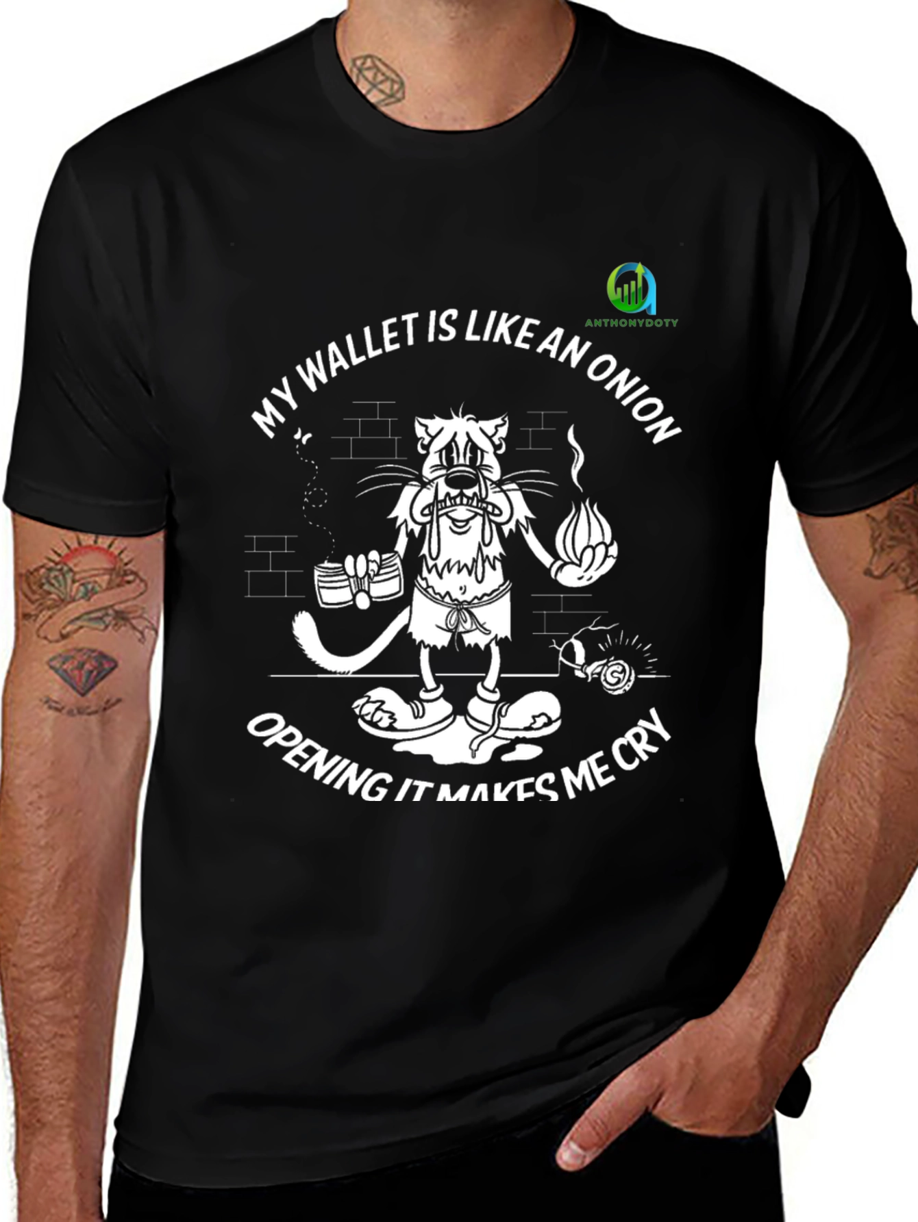Funny Onion Wallet T-Shirt - Makes Me Cry
