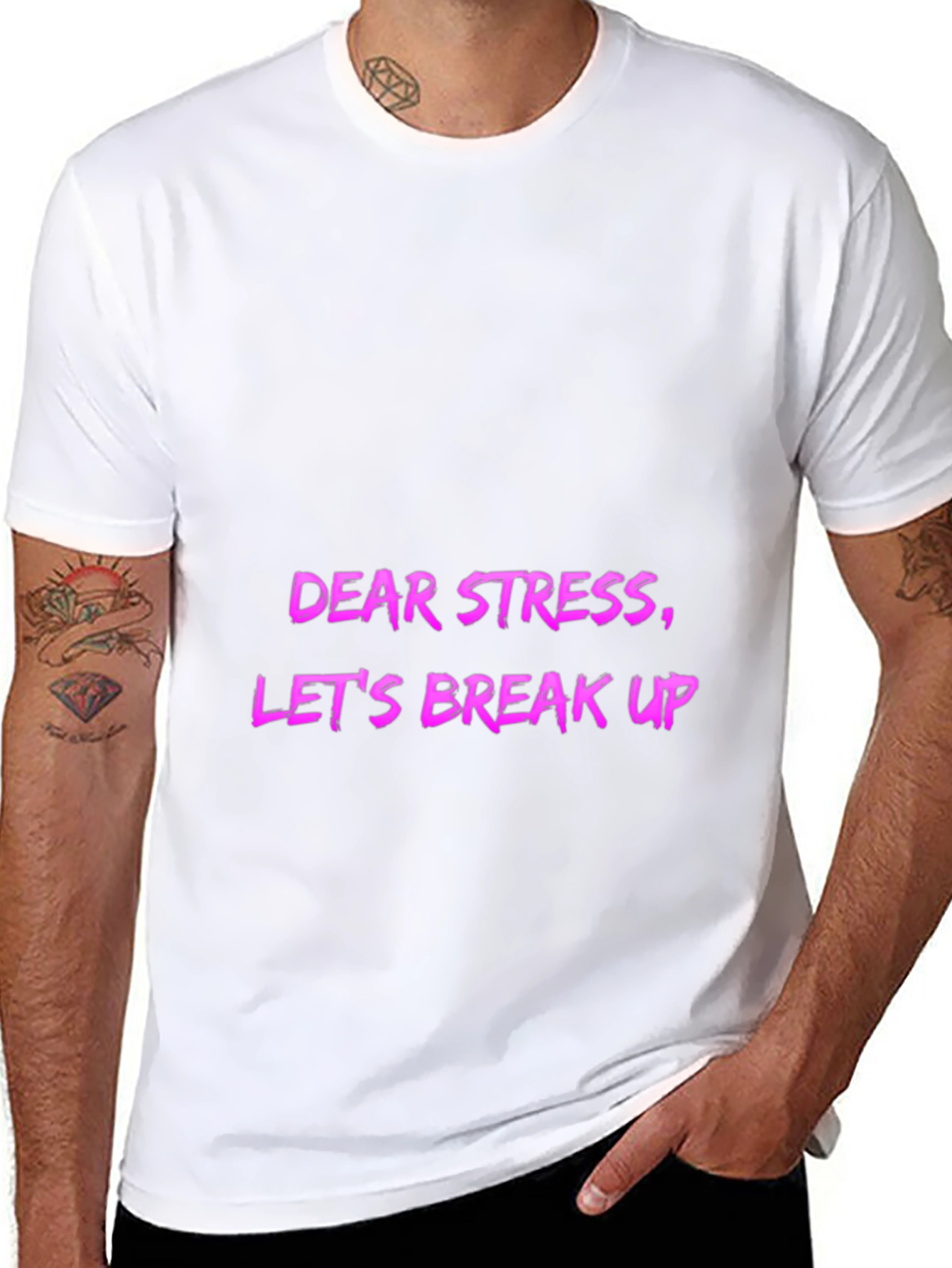 Dear Stress Lets Break Up! Mens Graphic Tee