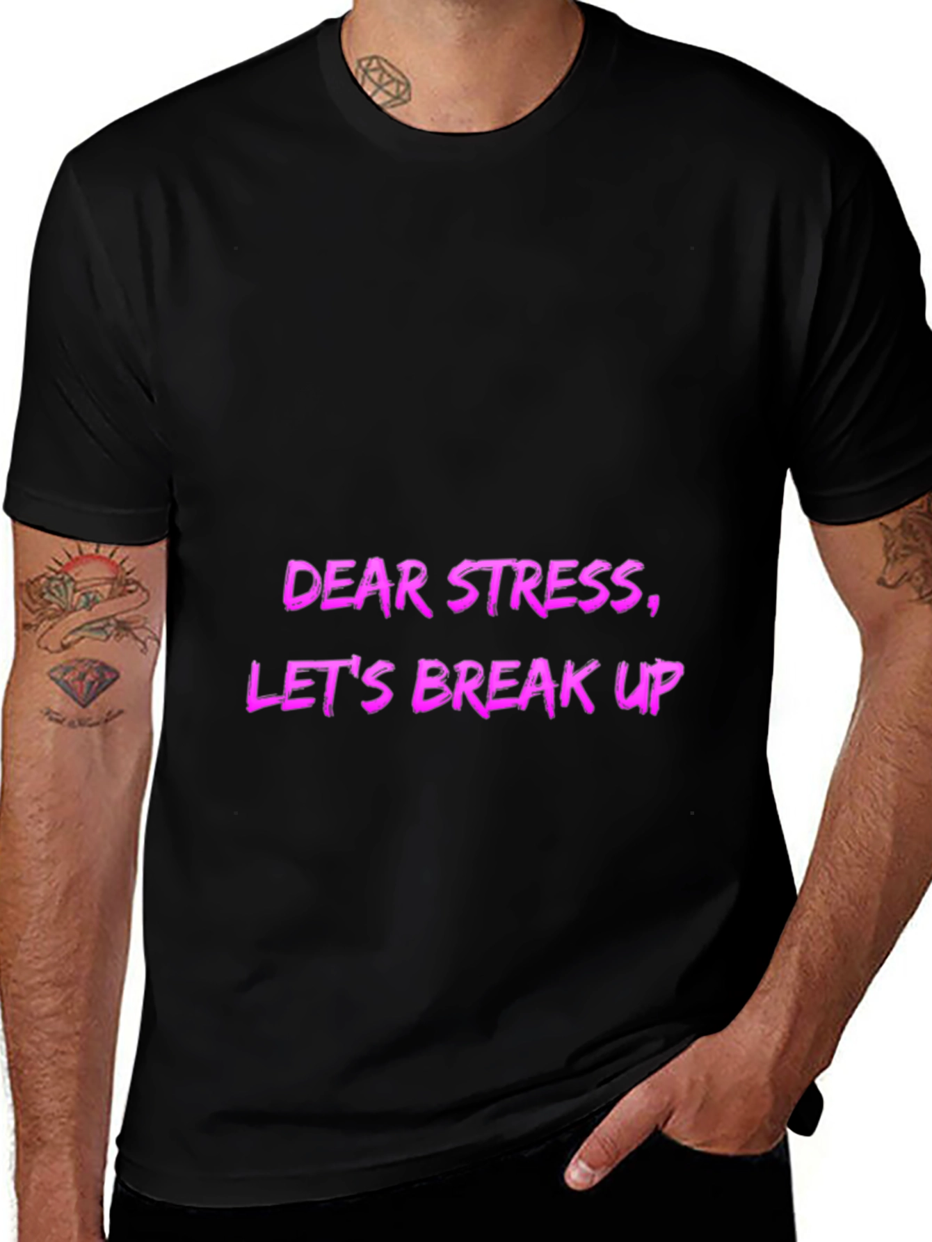 Dear Stress Lets Break Up! Mens Graphic Tee