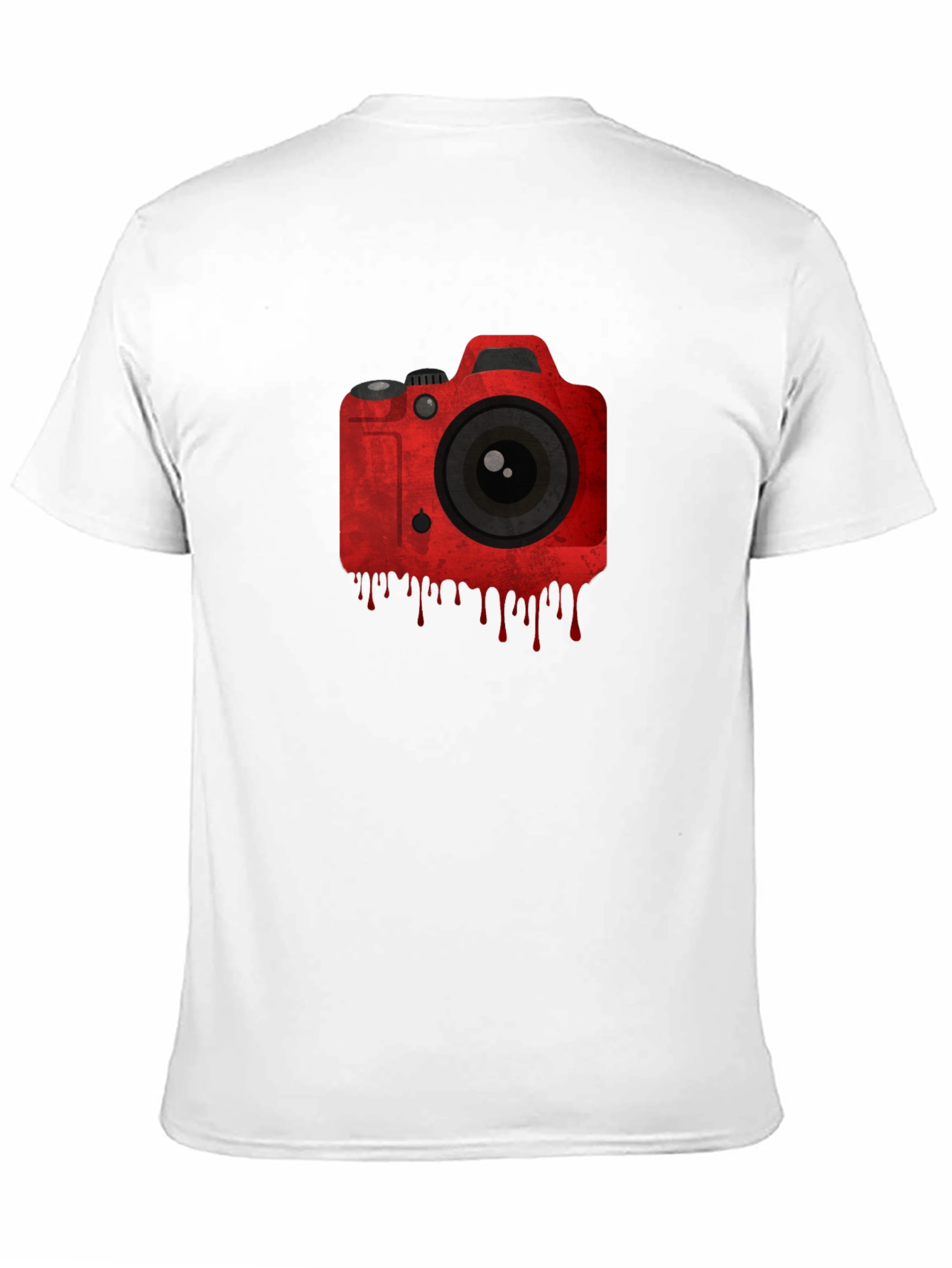 Red Camera Graphic Black T-Shirt